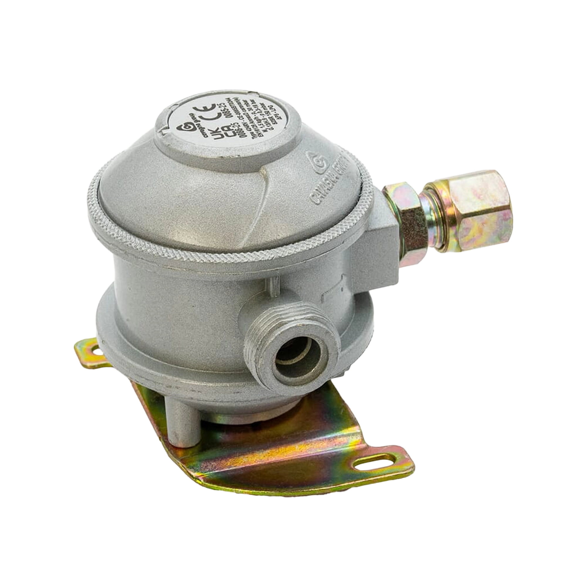 Cavagna Bulkhead Gas Regulator 30mbar with 90° 8mm Outlet