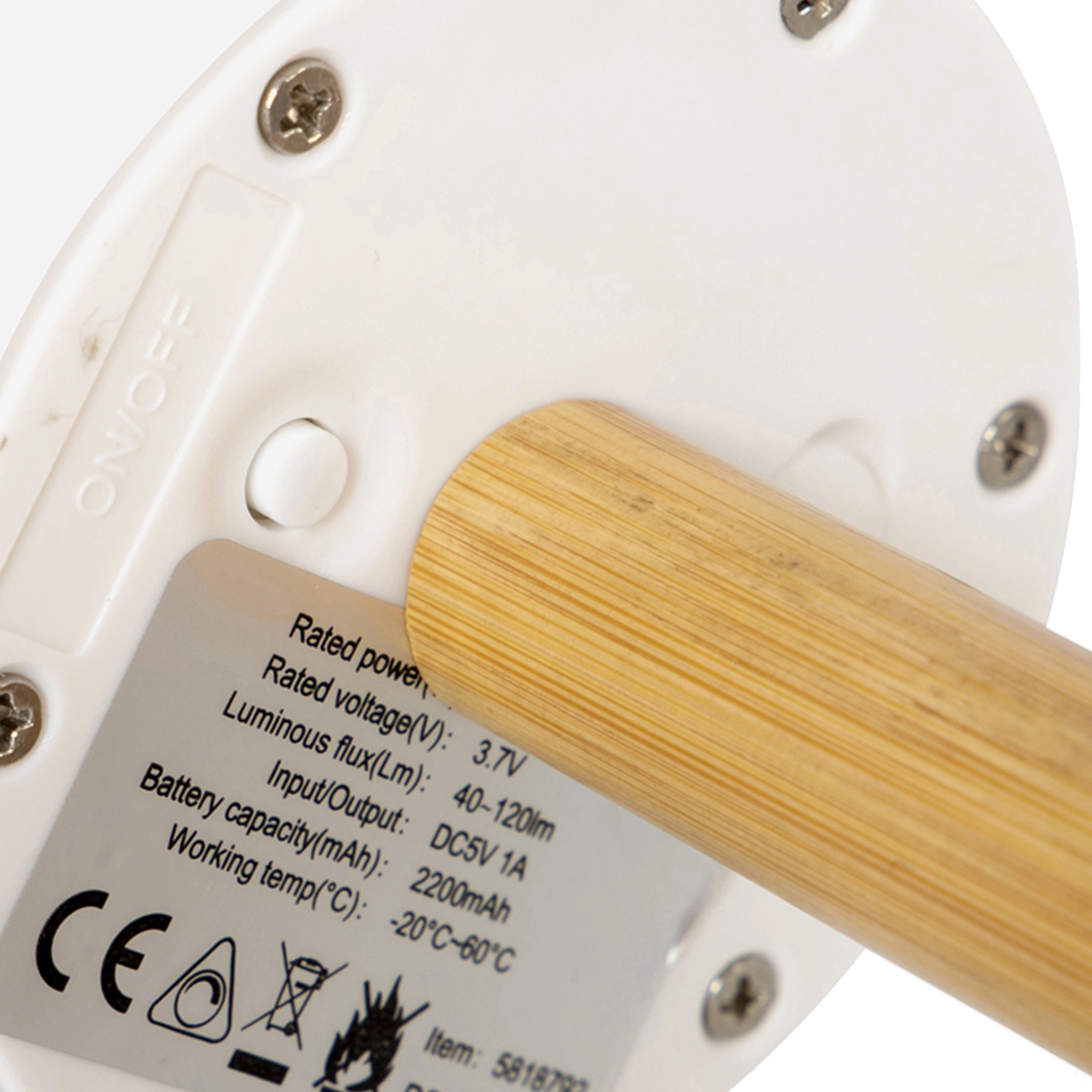 Bo-Camp Cambridge Urban Collection LED Rechargeable Table Lamp