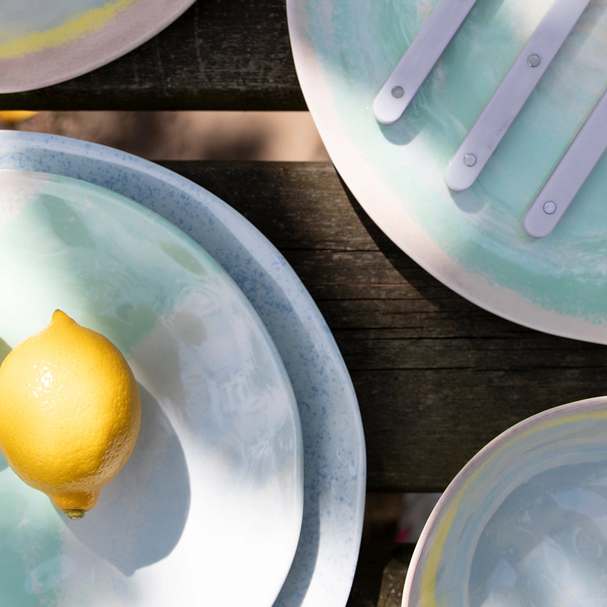 Bo-Camp Barfleur Pastel Collection 12 Pcs Melamine Tableware Set