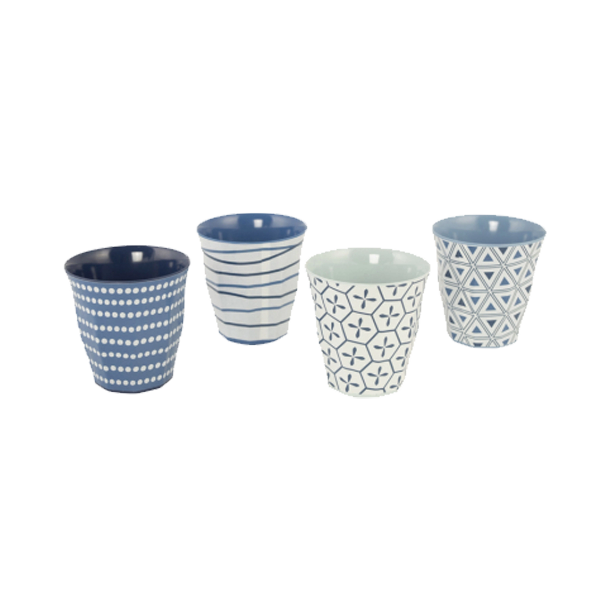 Bo-Camp Mix & Match 16Pcs Melamine Tableware Set, Blue & White