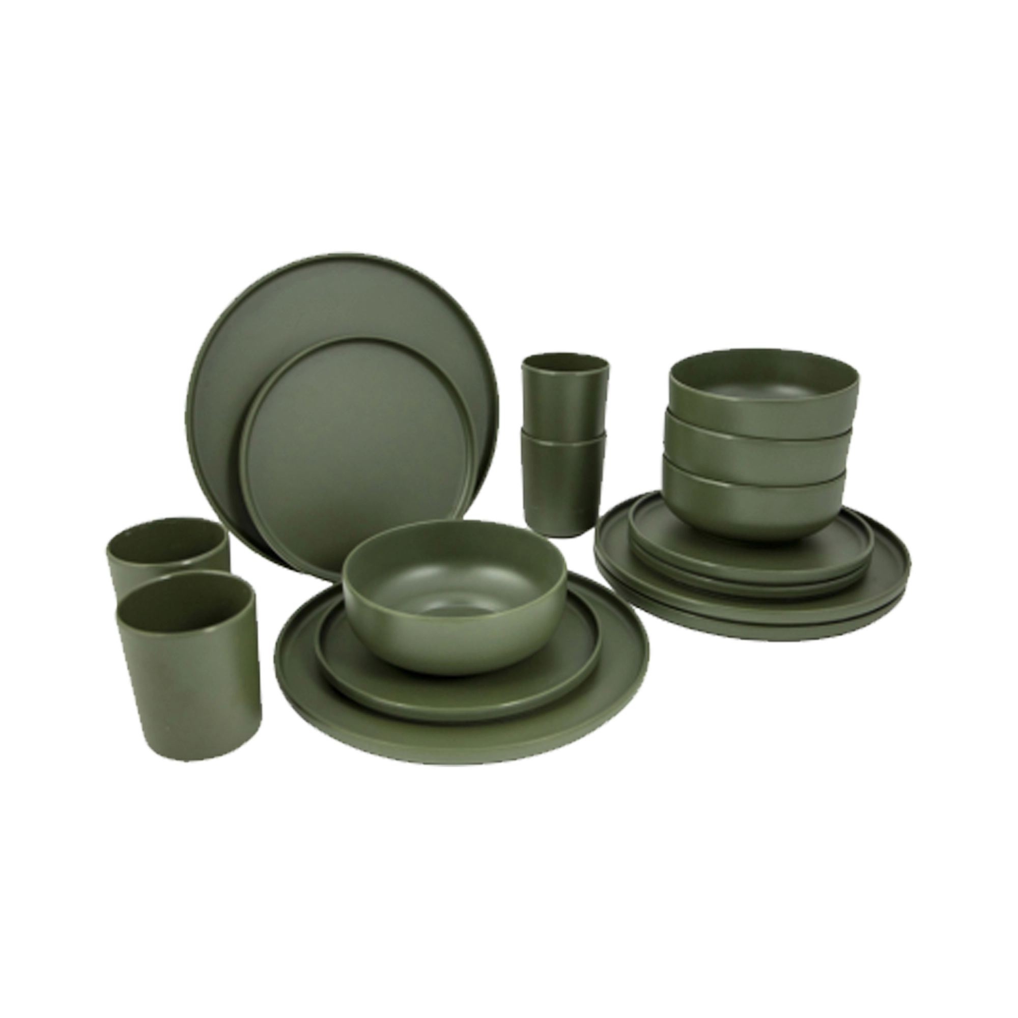 Bo-Camp Industrial Collection Patom 16 Pcs Tableware Set, Green