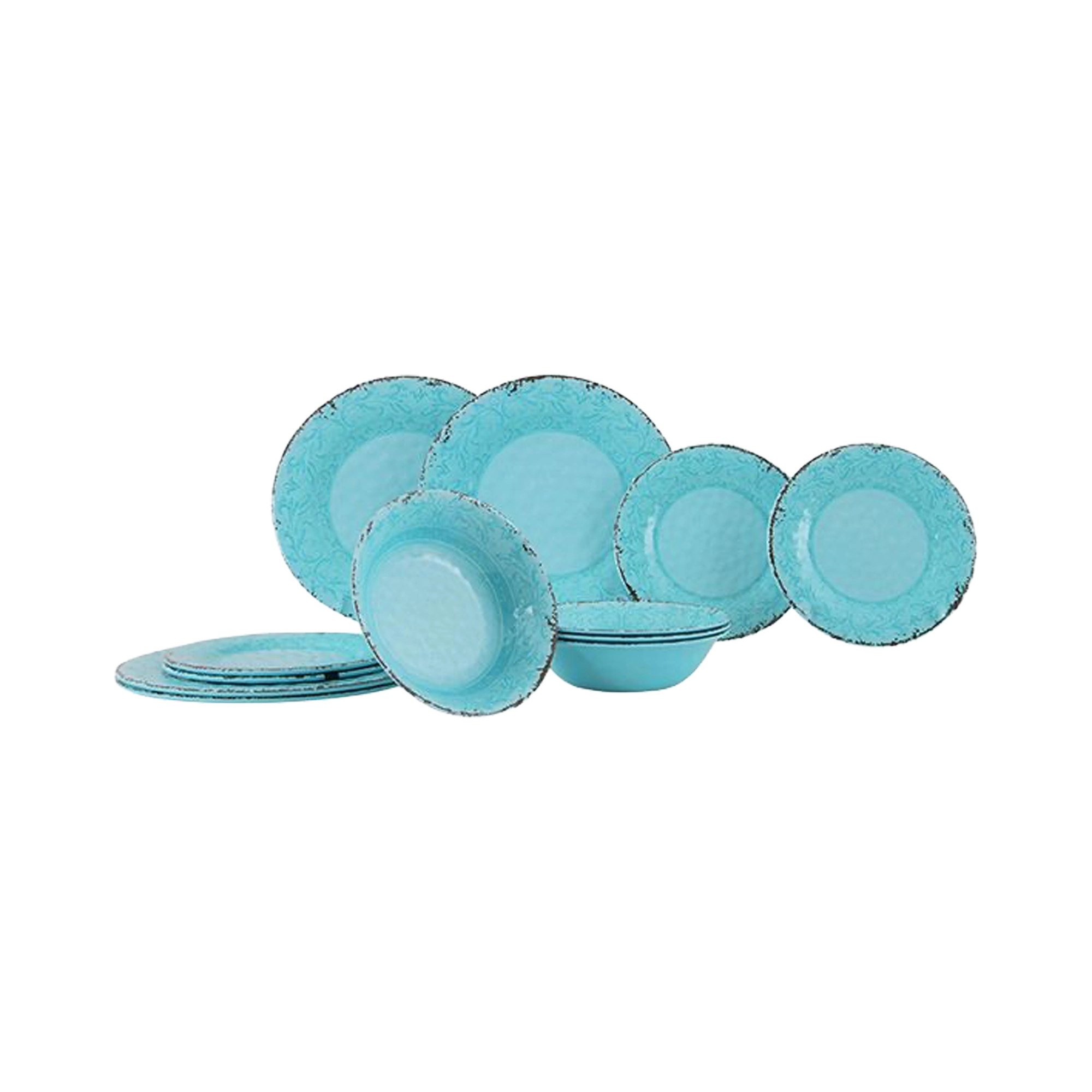 Gimex Stone Line 12 Pcs Melamine Tableware Set, Opal