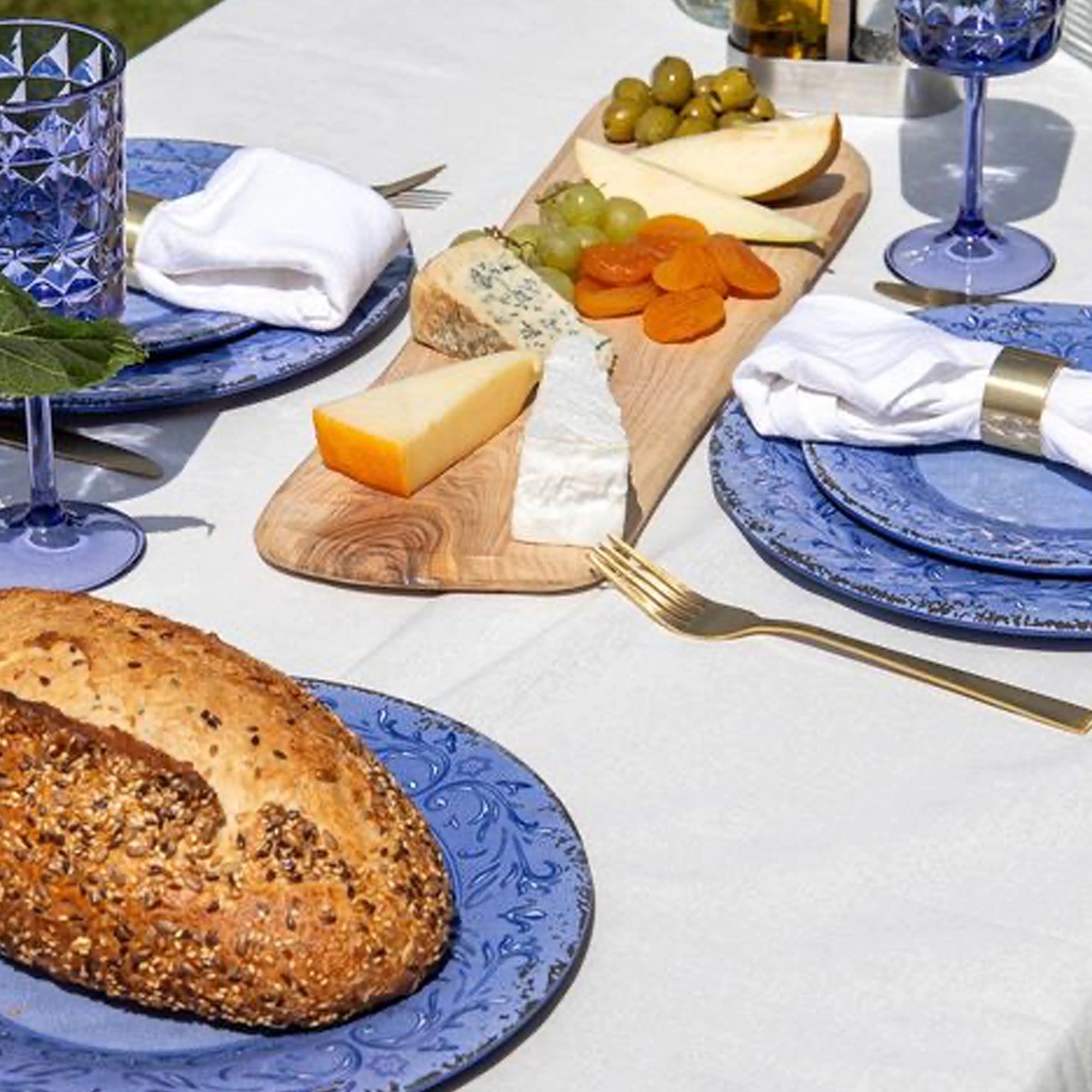 Gimex Stone Line 12 Pcs Melamine Tableware Set, Azure