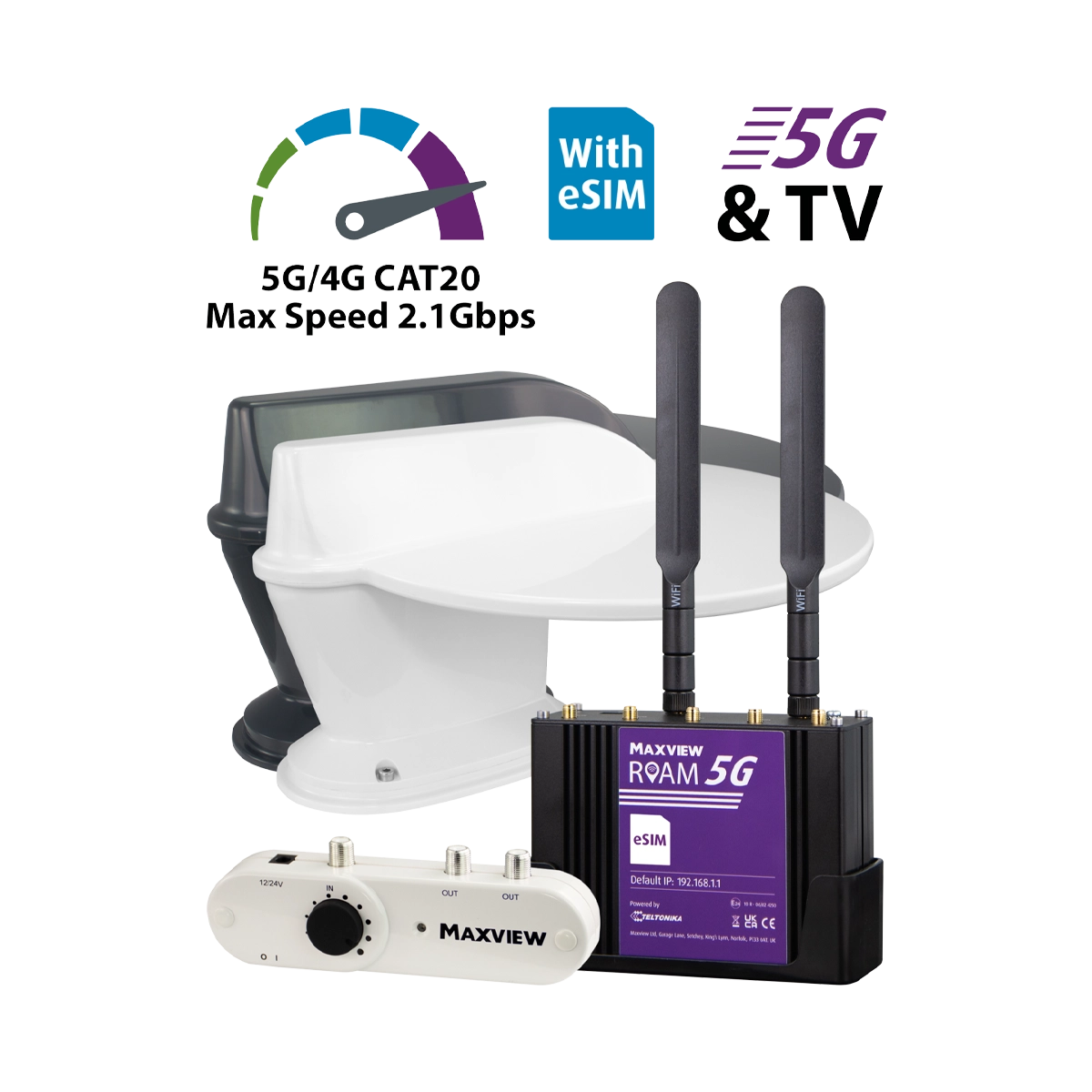 Maxview Roam 5G Combo Internet and Terrestrial TV