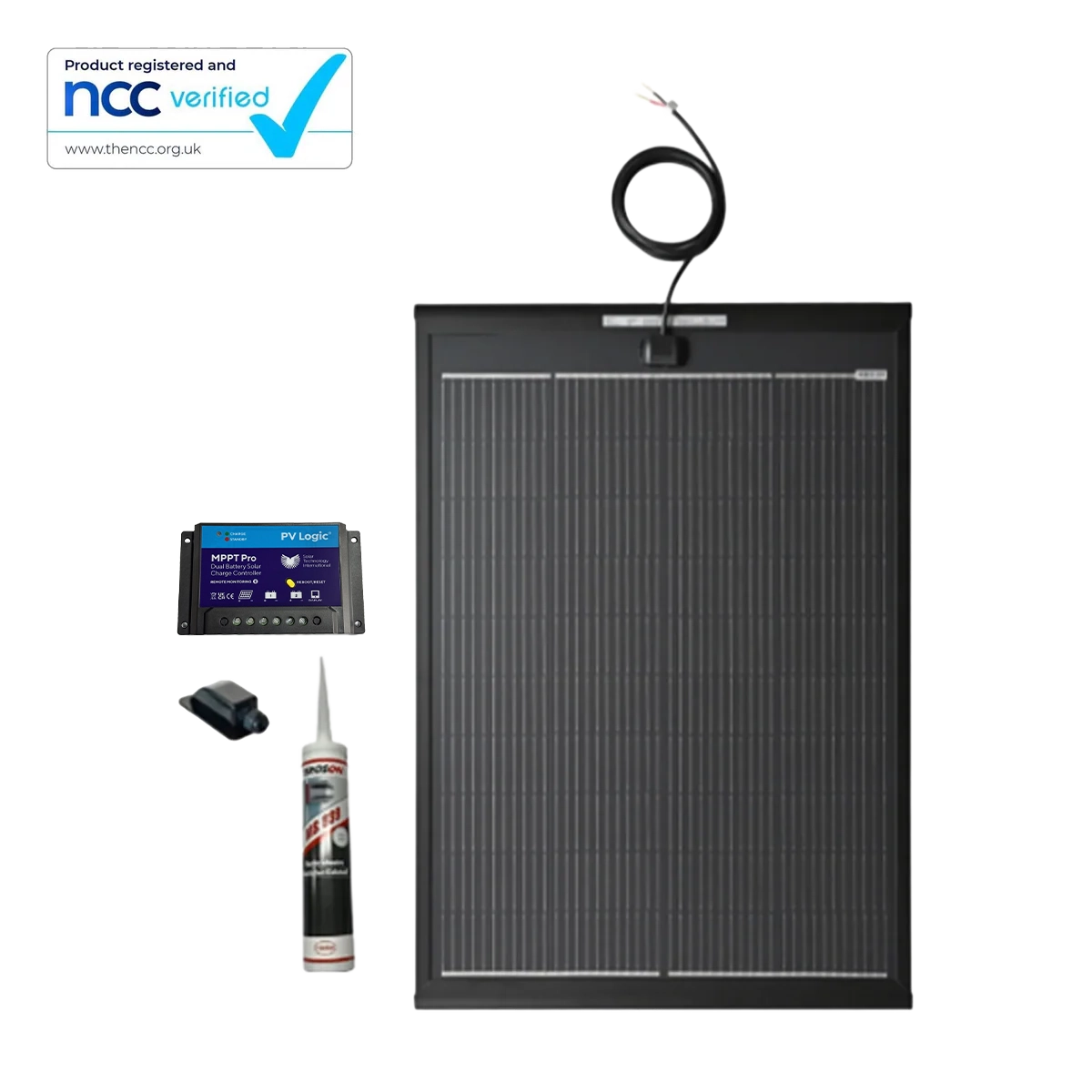 PV Logic 100W SlimEdge Rigid MHD Solar Panel Kit