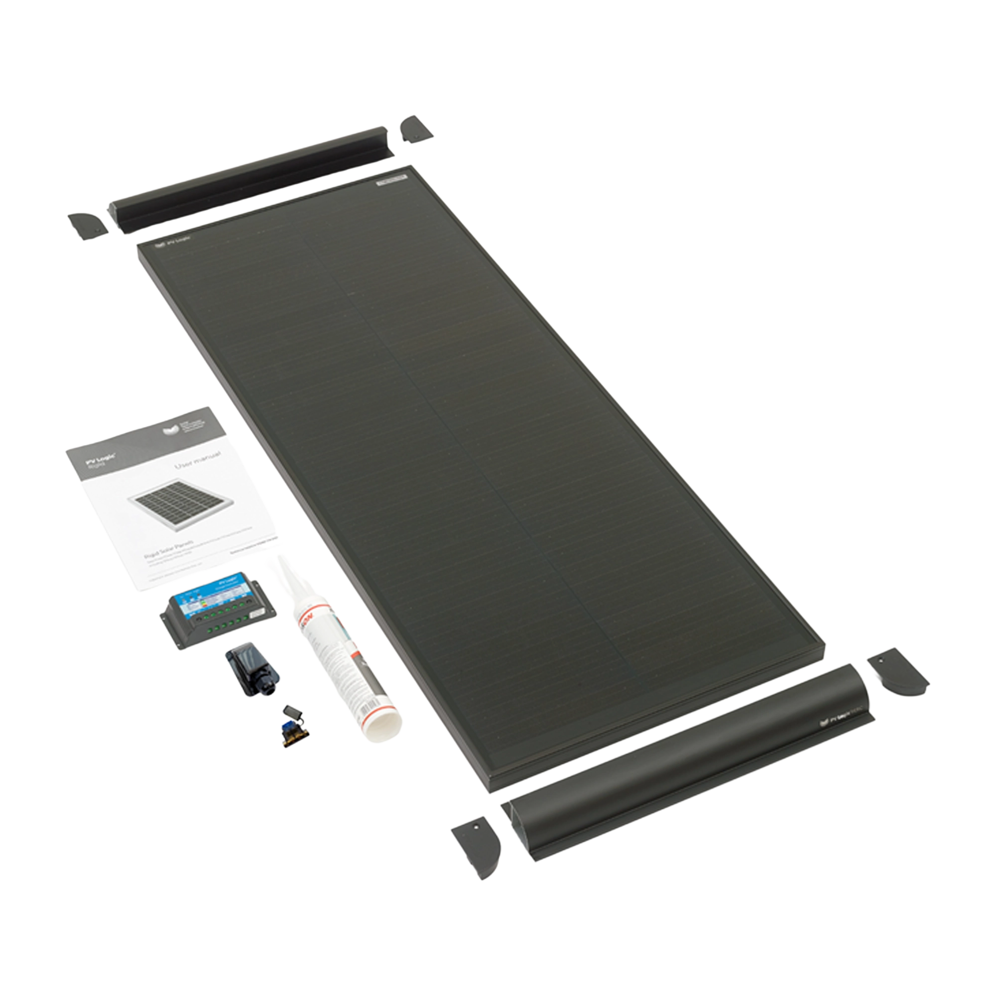 PV Logic 100W Mono High Density Rigid Solar Panel Roof & Deck Top Kit