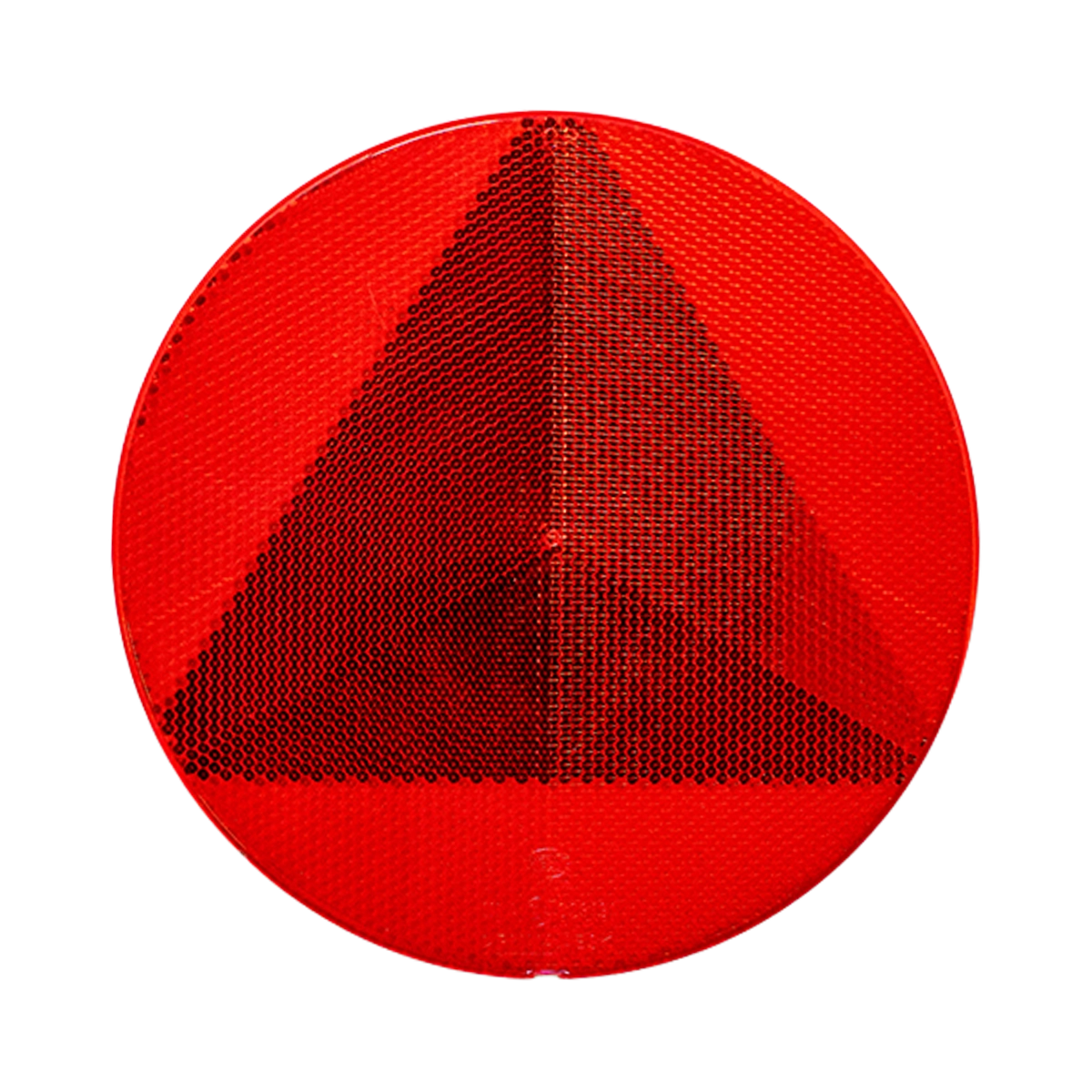 Hella Self-Adhesive 155mm Round Triangle Reflector, Red