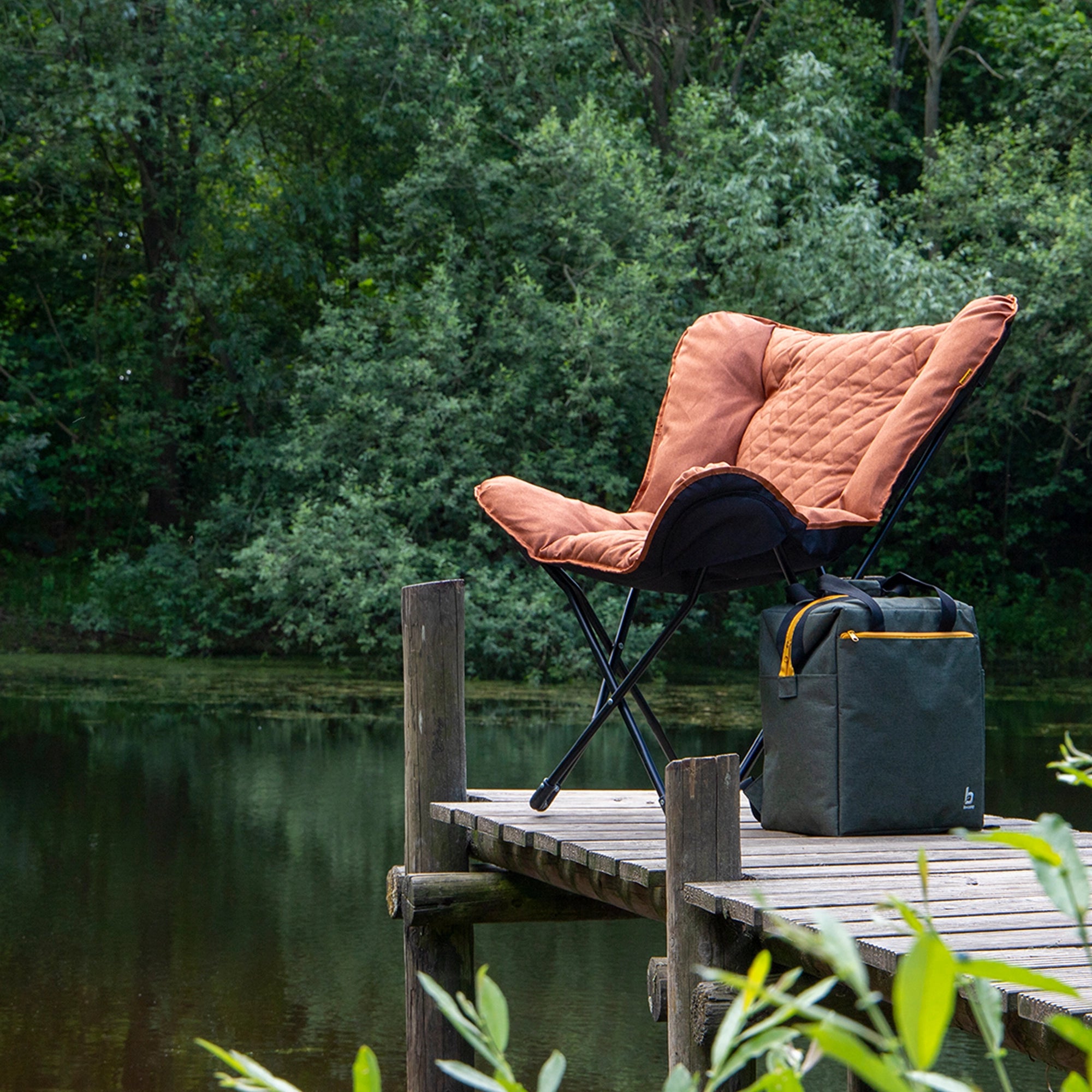 Bo-Camp Himrod Industrial Collection Butterfly Chair, Clay