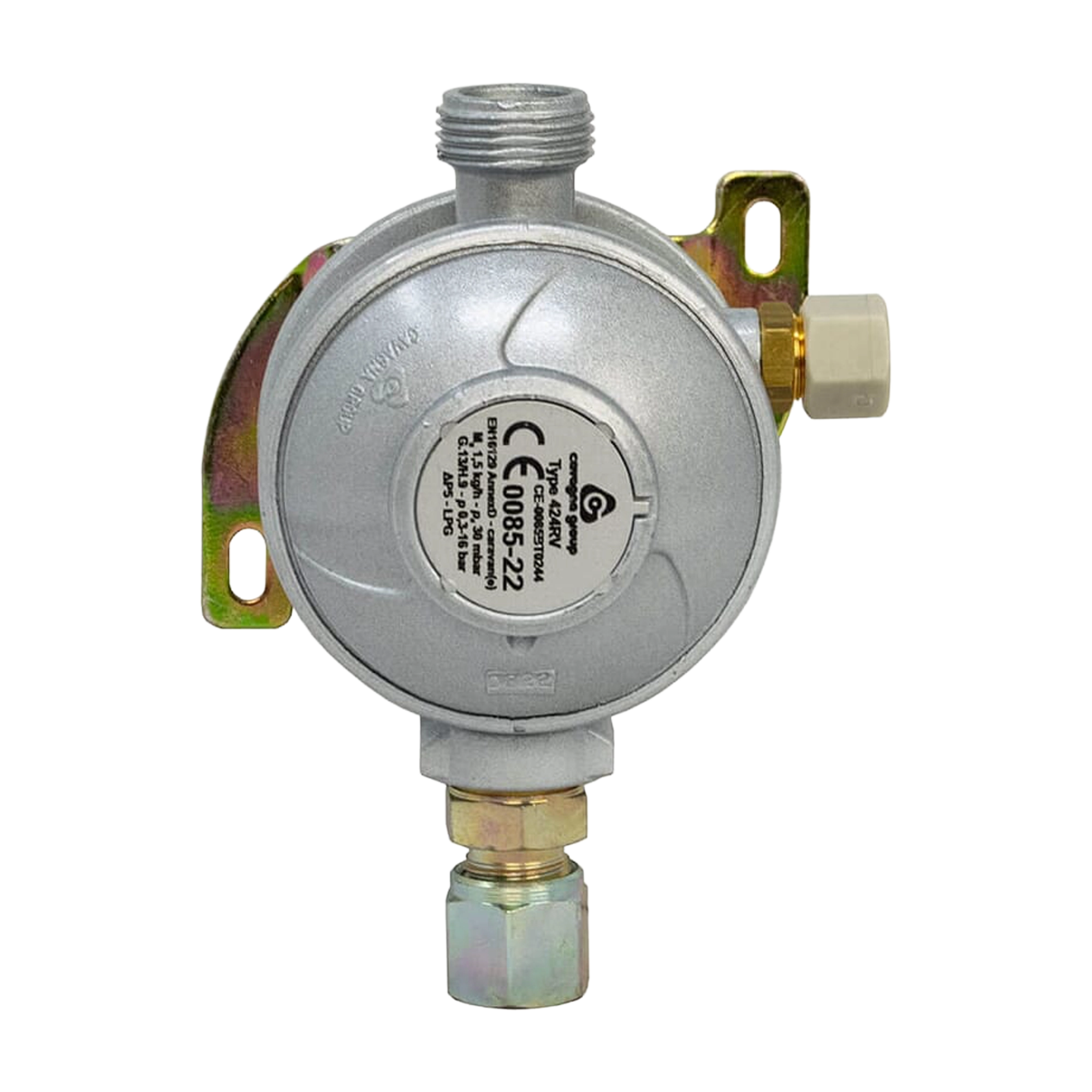 Cavagna Bulkhead Gas Regulator 30mbar with Straight 8mm Outlet