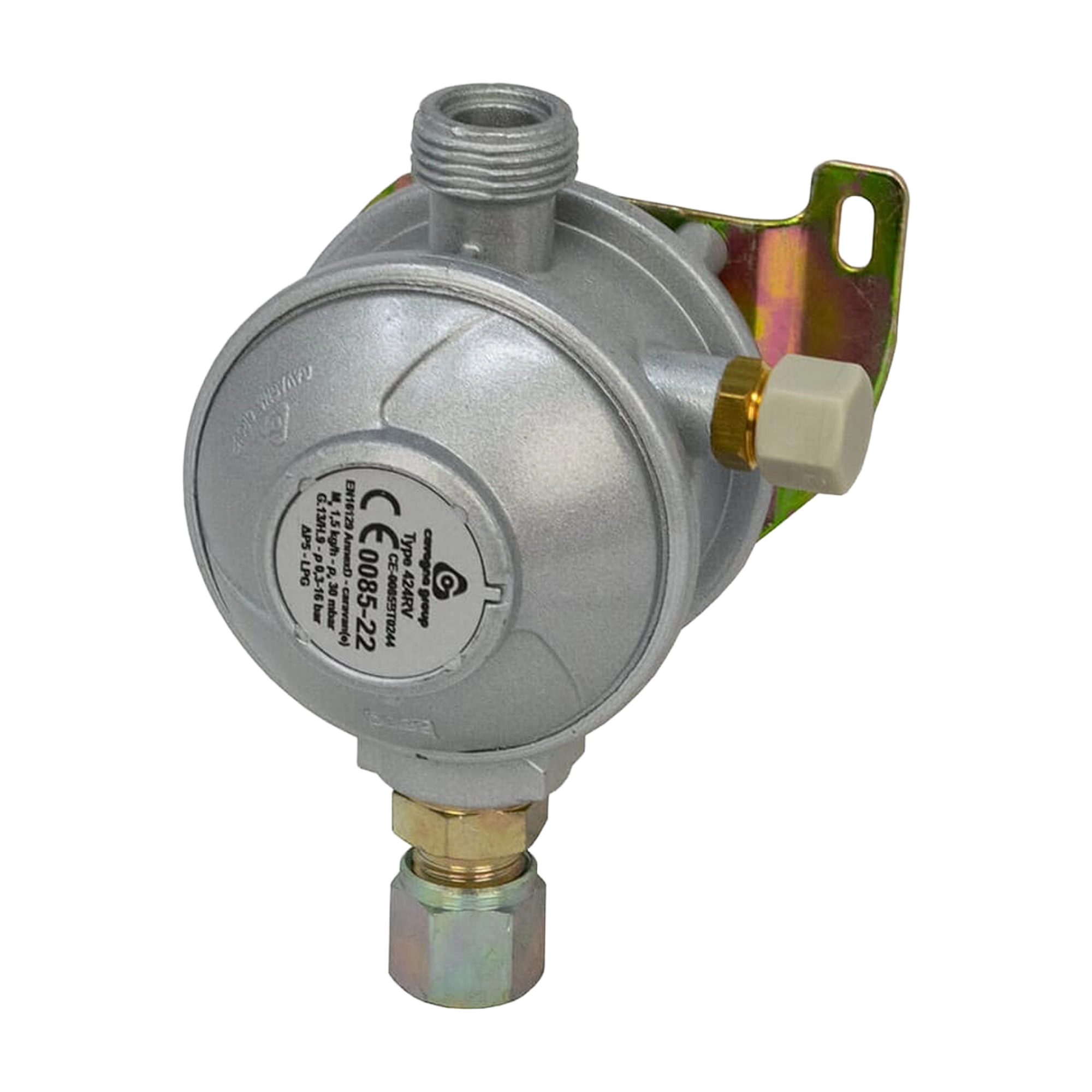 Cavagna Bulkhead Gas Regulator 30mbar with Straight 8mm Outlet