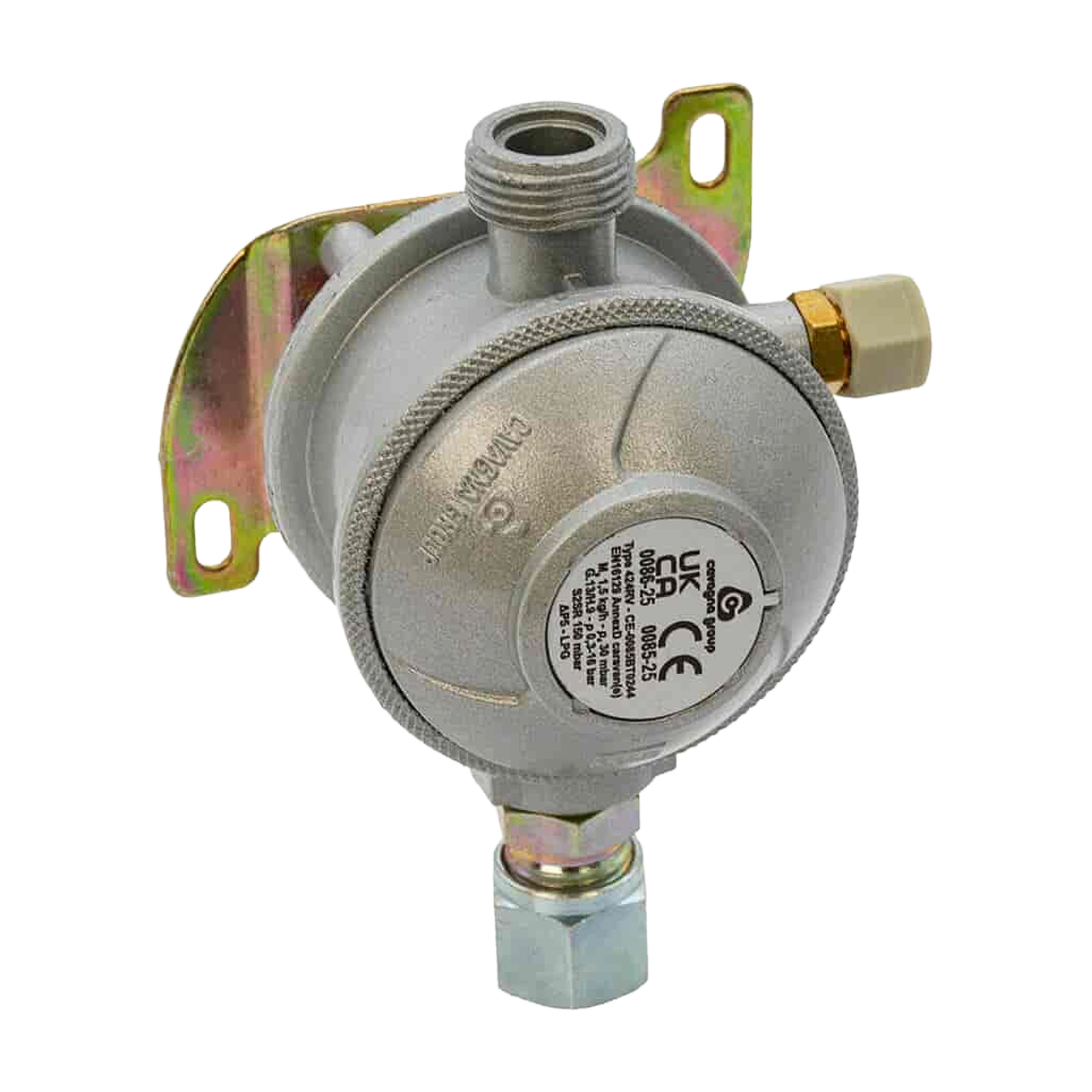 Cavagna Bulkhead Gas Regulator 30mbar with Straight 10mm Outlet