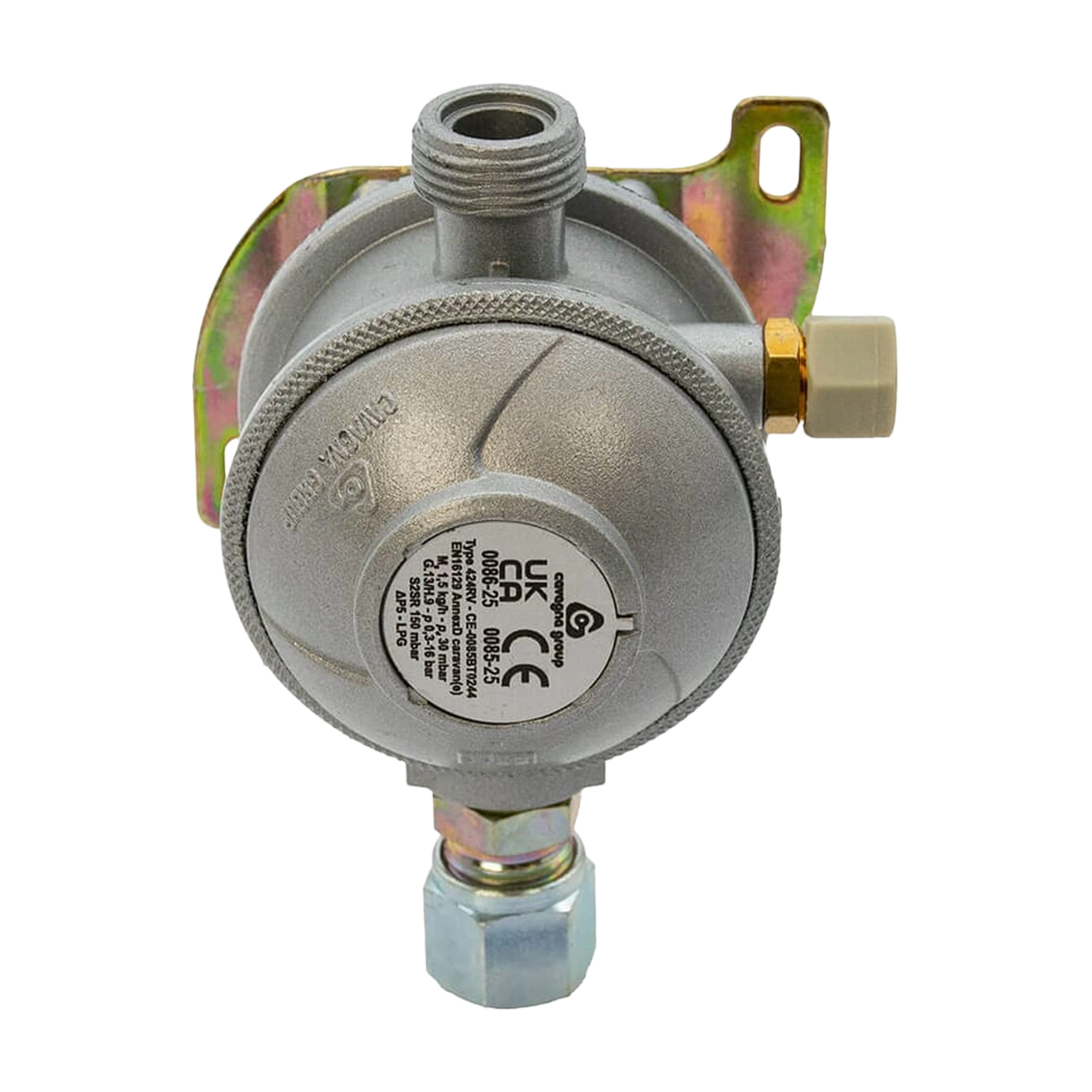 Cavagna Bulkhead Gas Regulator 30mbar with Straight 10mm Outlet