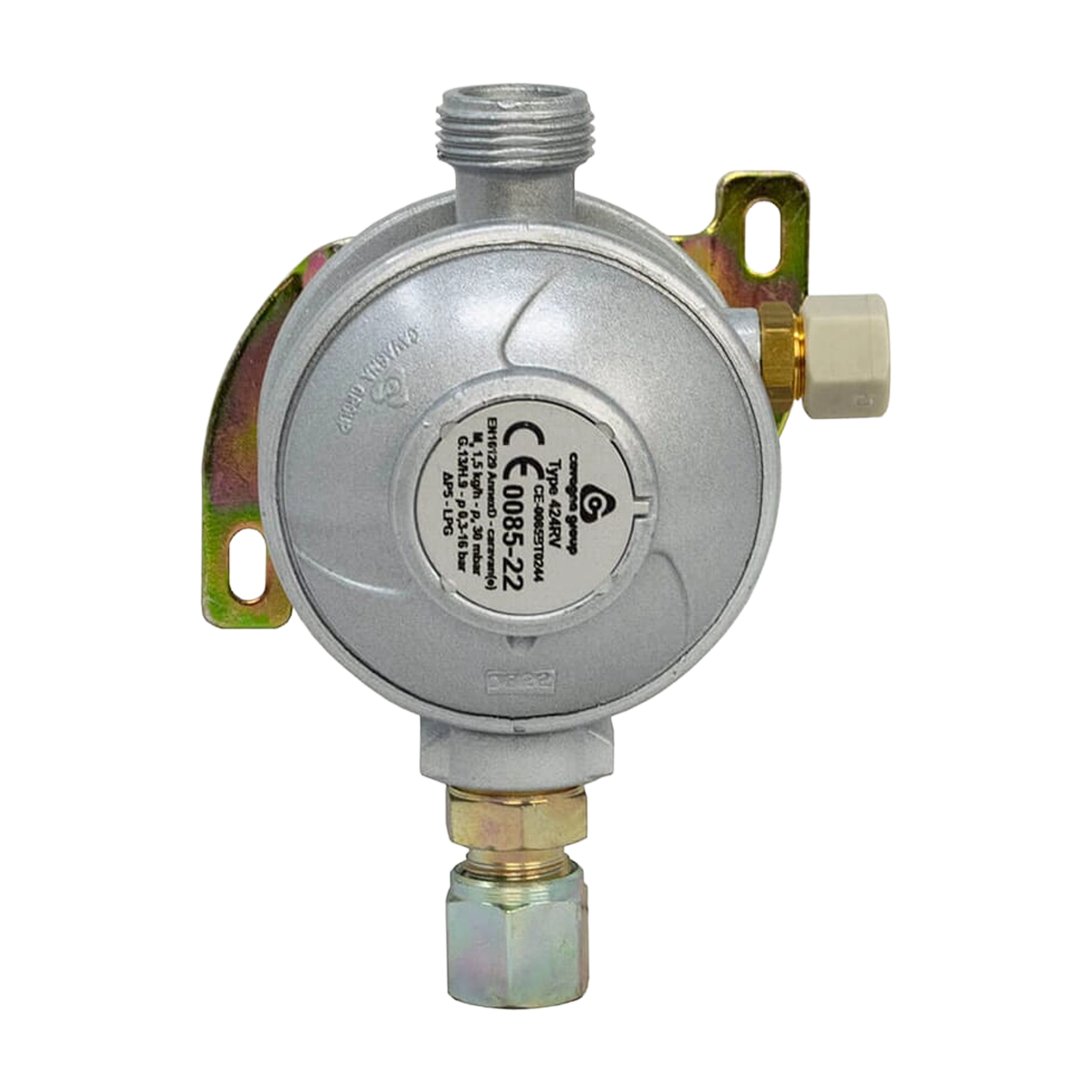 Cavagna Bulkhead Gas Regulator 30mbar with Straight 10mm Outlet