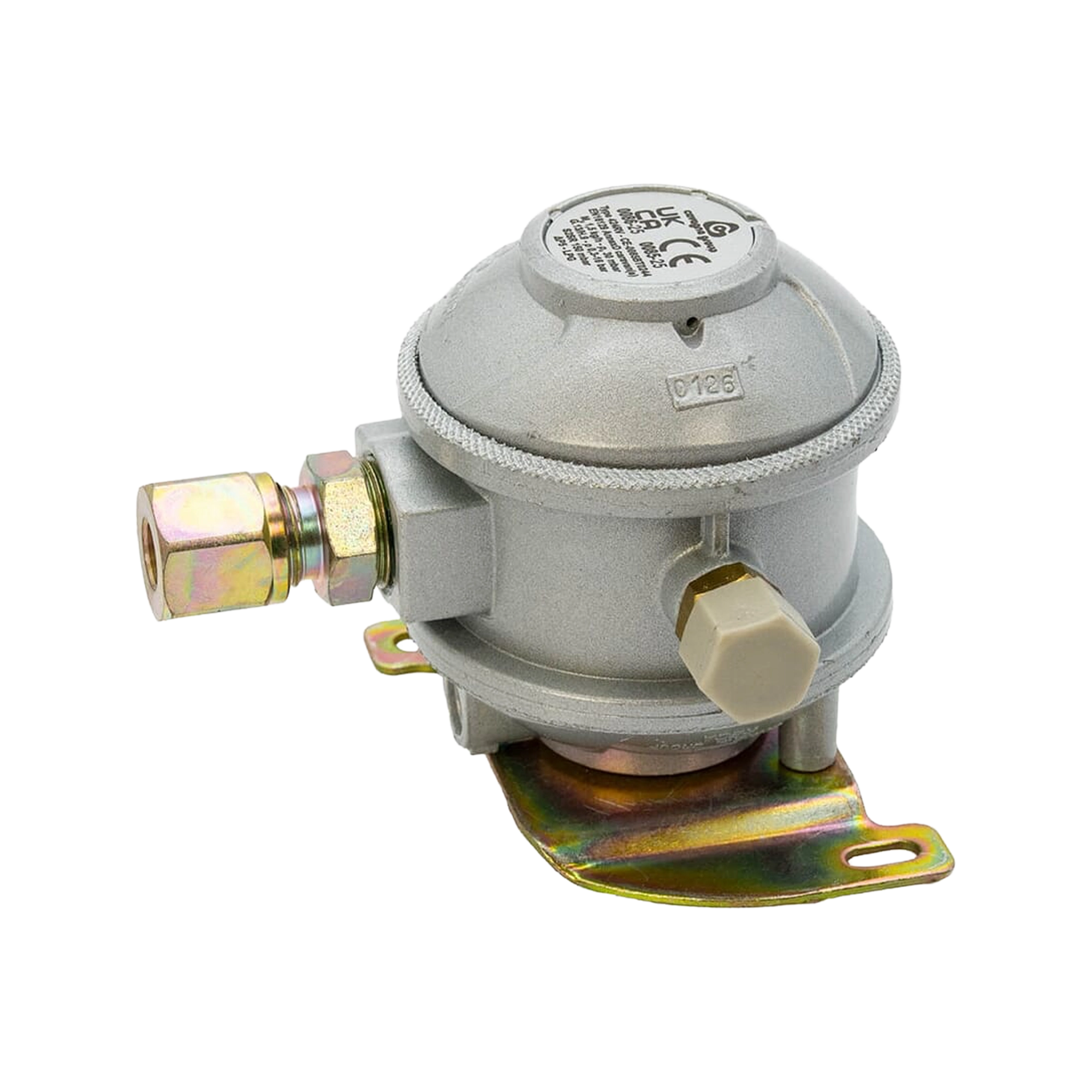 Cavagna Bulkhead Gas Regulator 30mbar with 90° 8mm Outlet