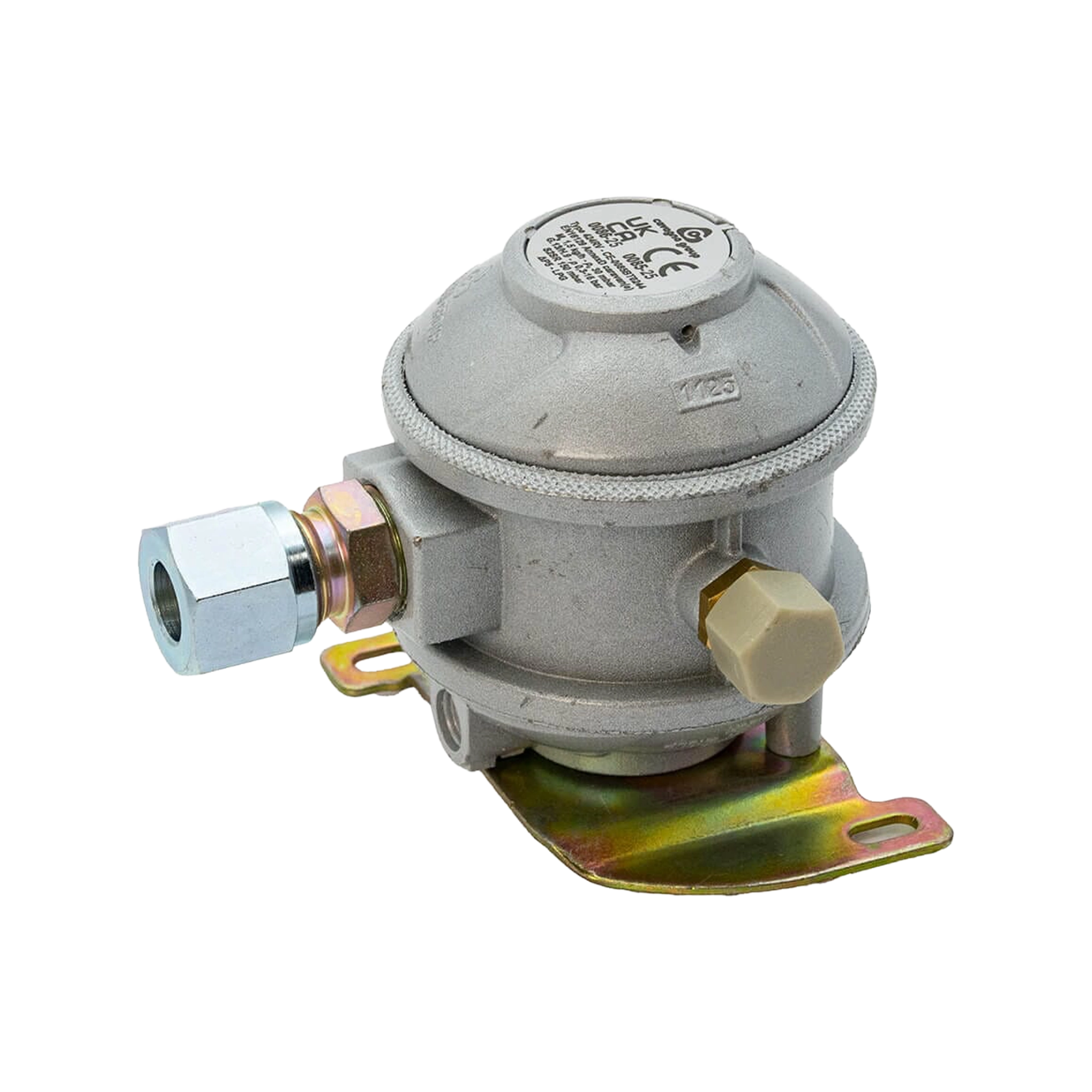 Cavagna Bulkhead Gas Regulator 30mbar with 90° 10mm Outlet