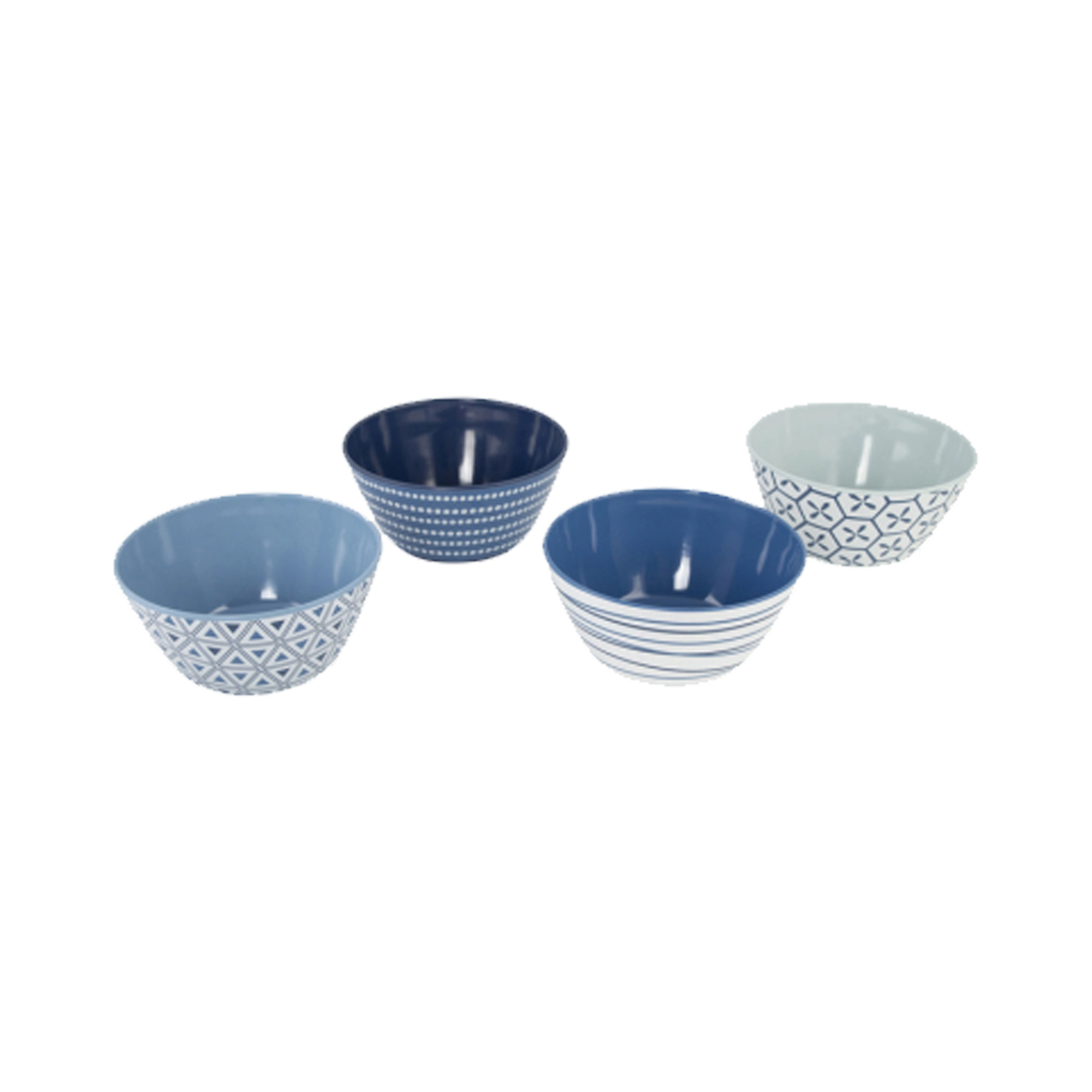 Bo-Camp Mix & Match 16Pcs Melamine Tableware Set, Blue & White