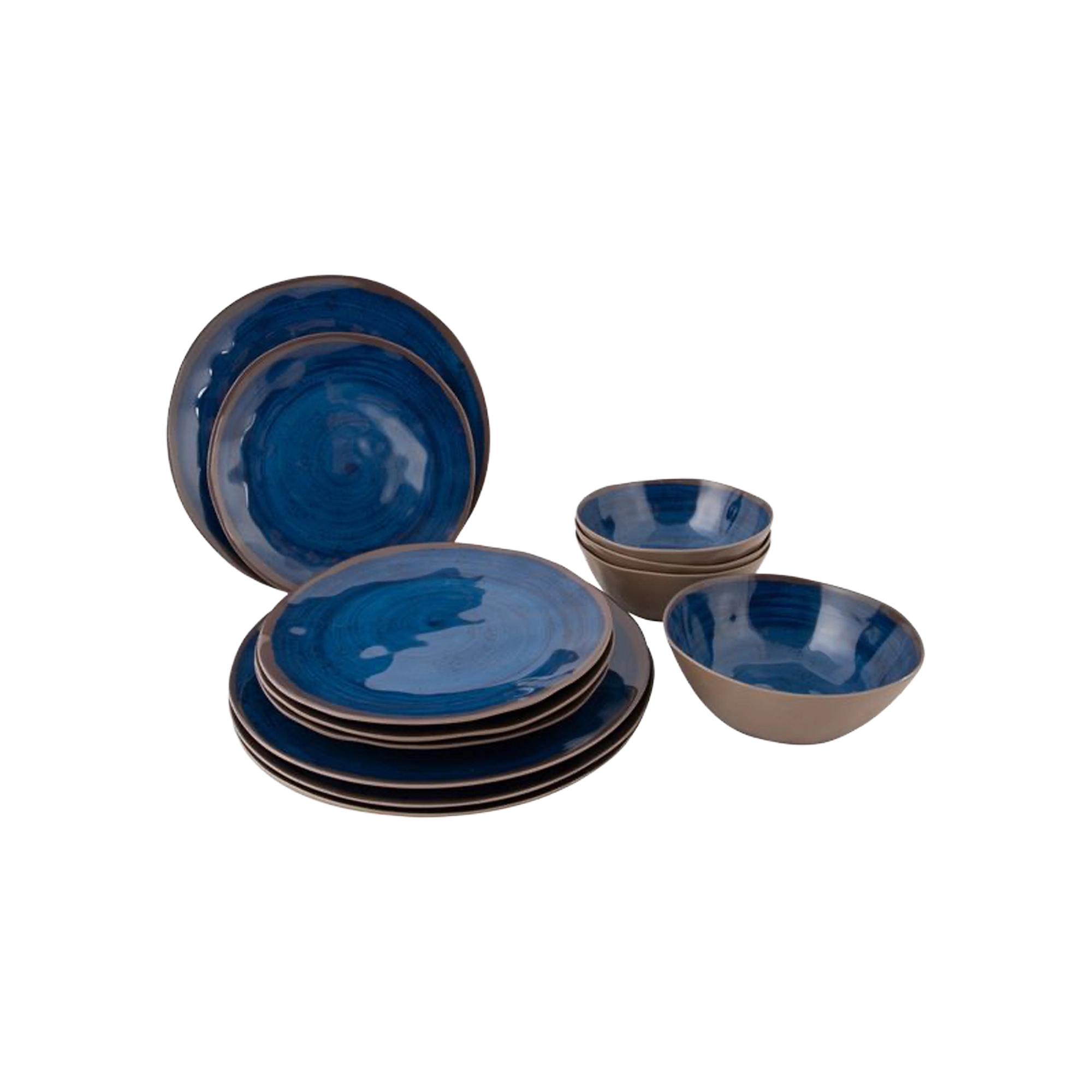 Bo-Camp Halo 12 Pcs Melamine Tableware Set, Blue