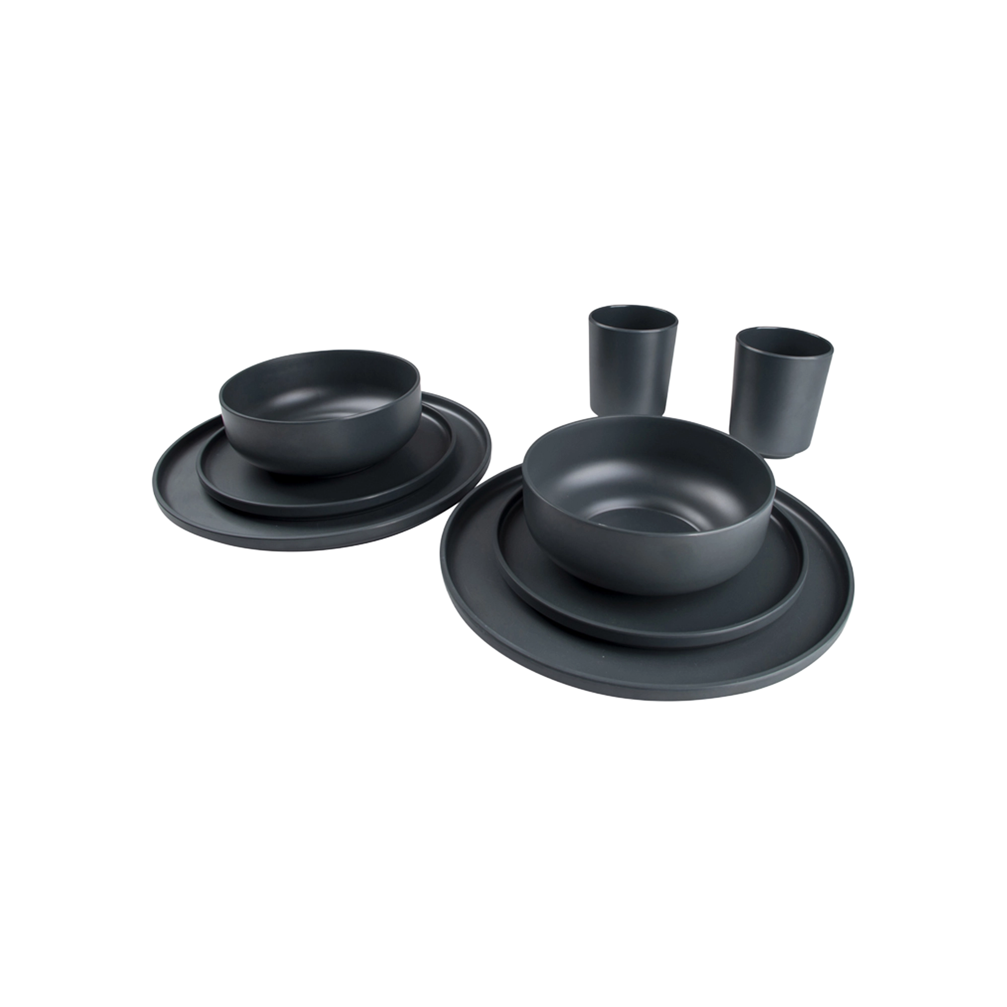 Bo-Camp Industrial Collection Patom 16 Pcs Tableware Set, Anthracite