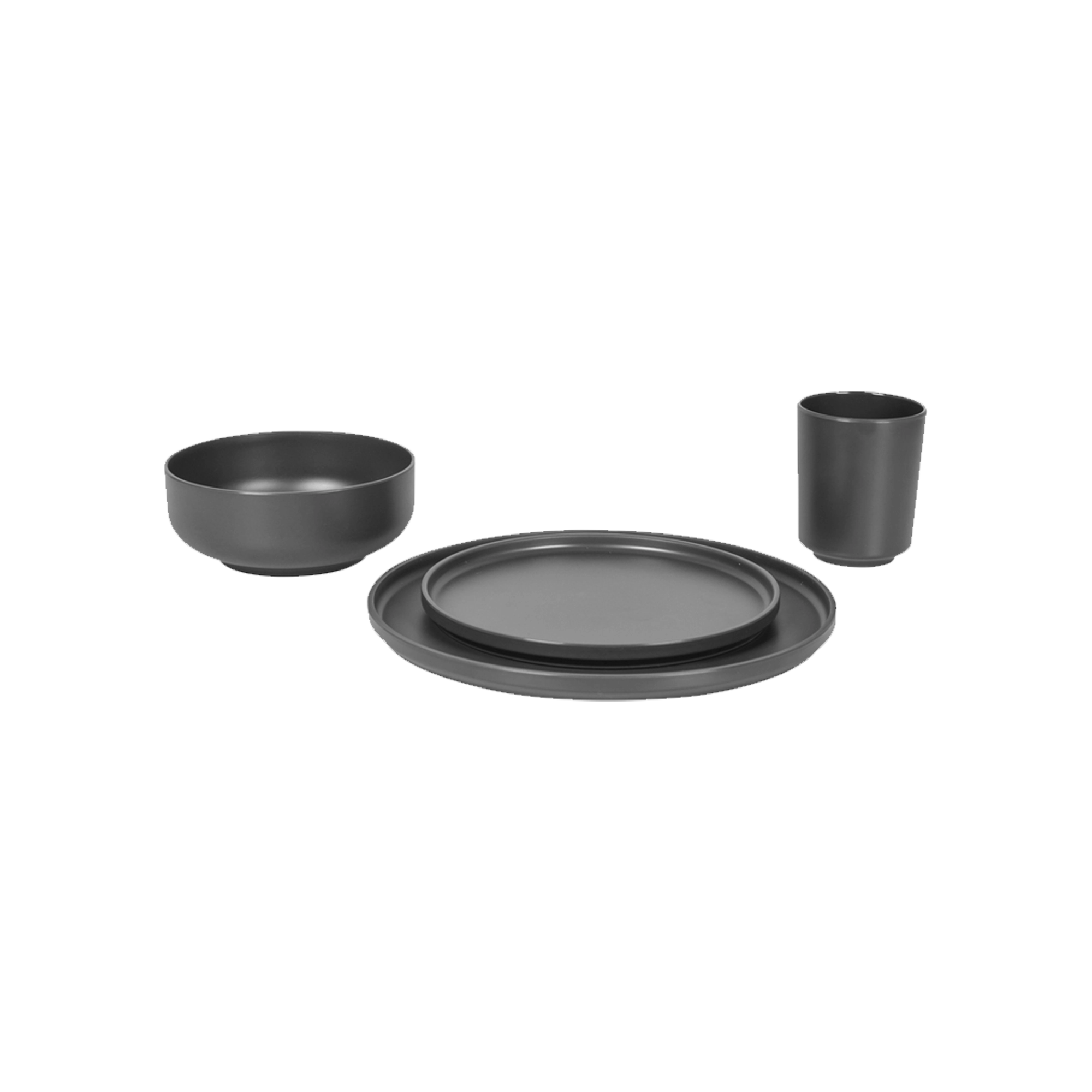 Bo-Camp Industrial Collection Patom 16 Pcs Tableware Set, Anthracite