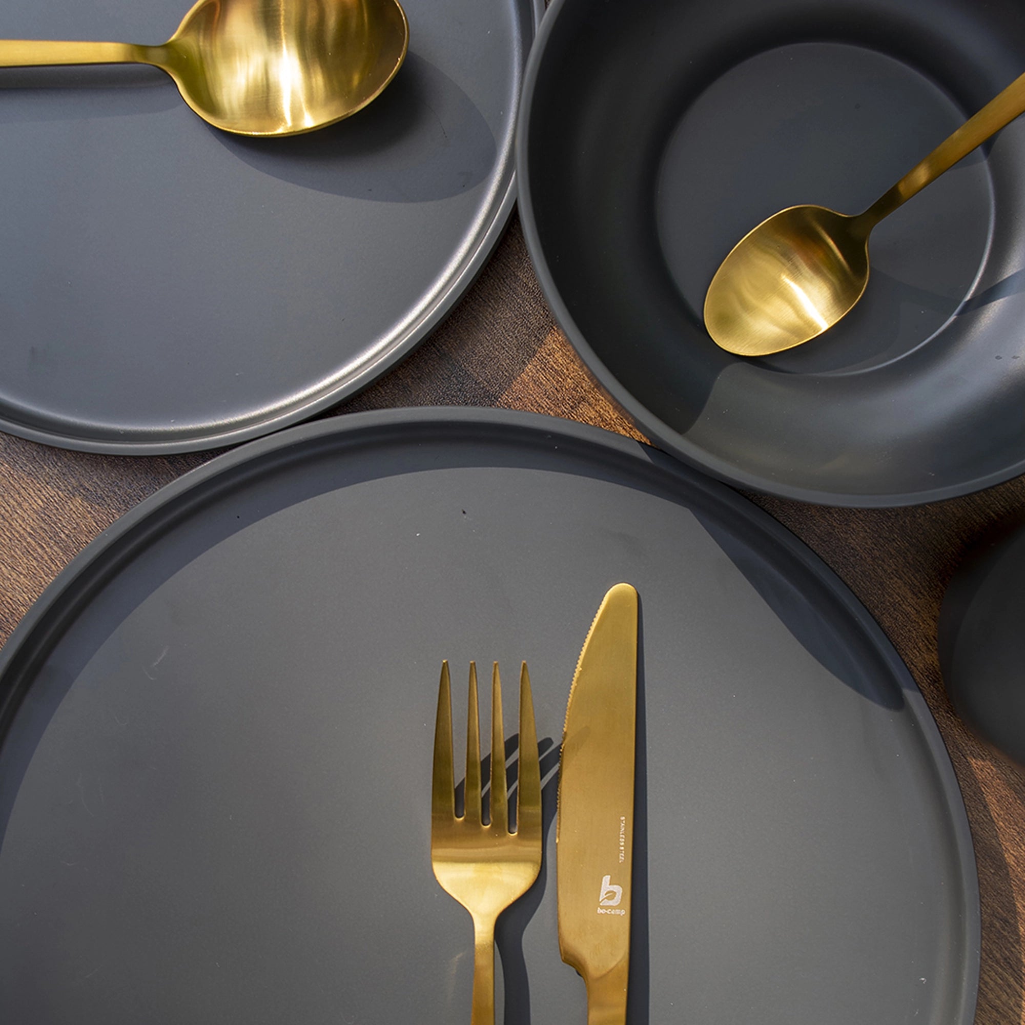 Bo-Camp Industrial Collection Patom 16 Pcs Tableware Set, Anthracite