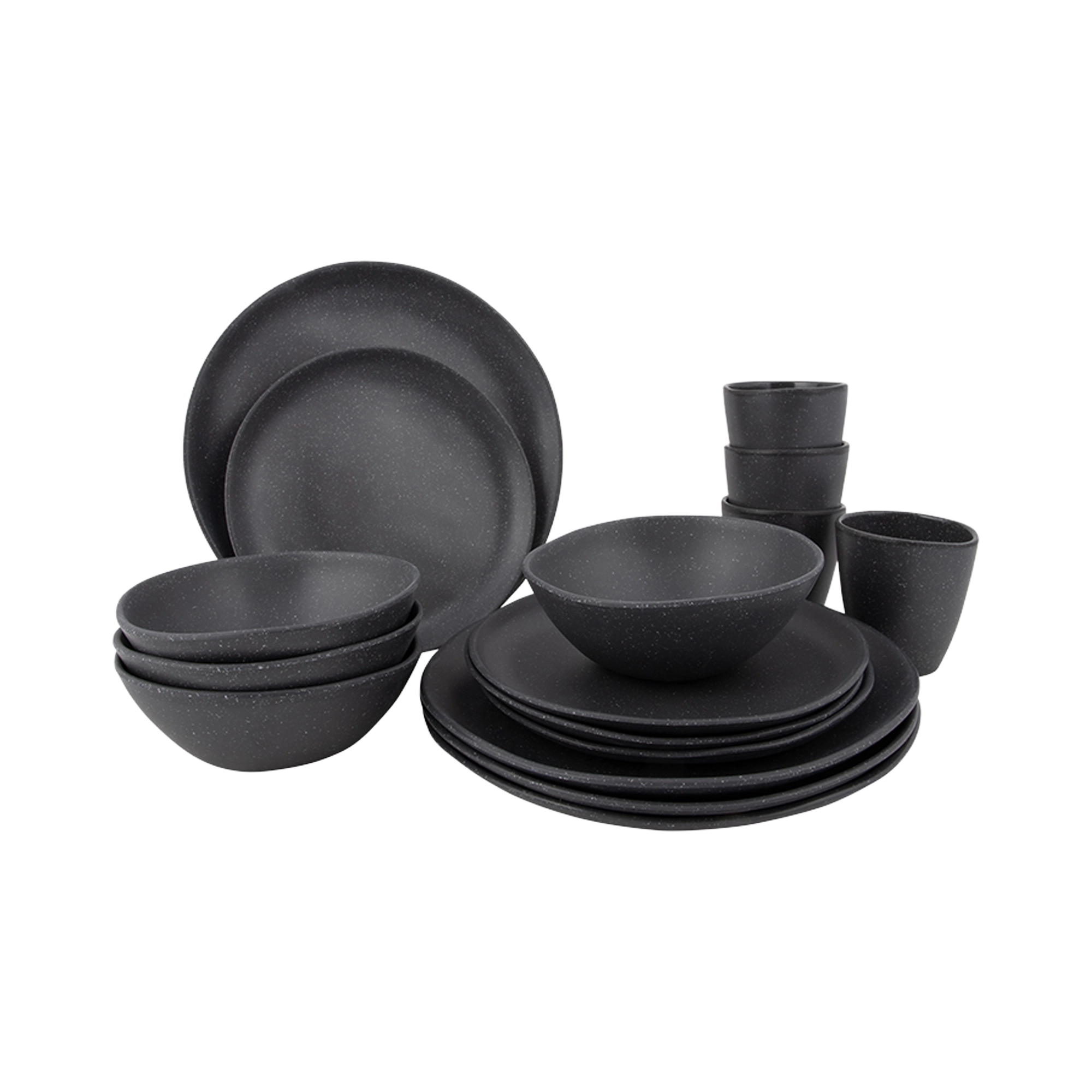 Bo-Camp Hoxton Urban Collection 16Pcs Melamine Tableware Set, Grey