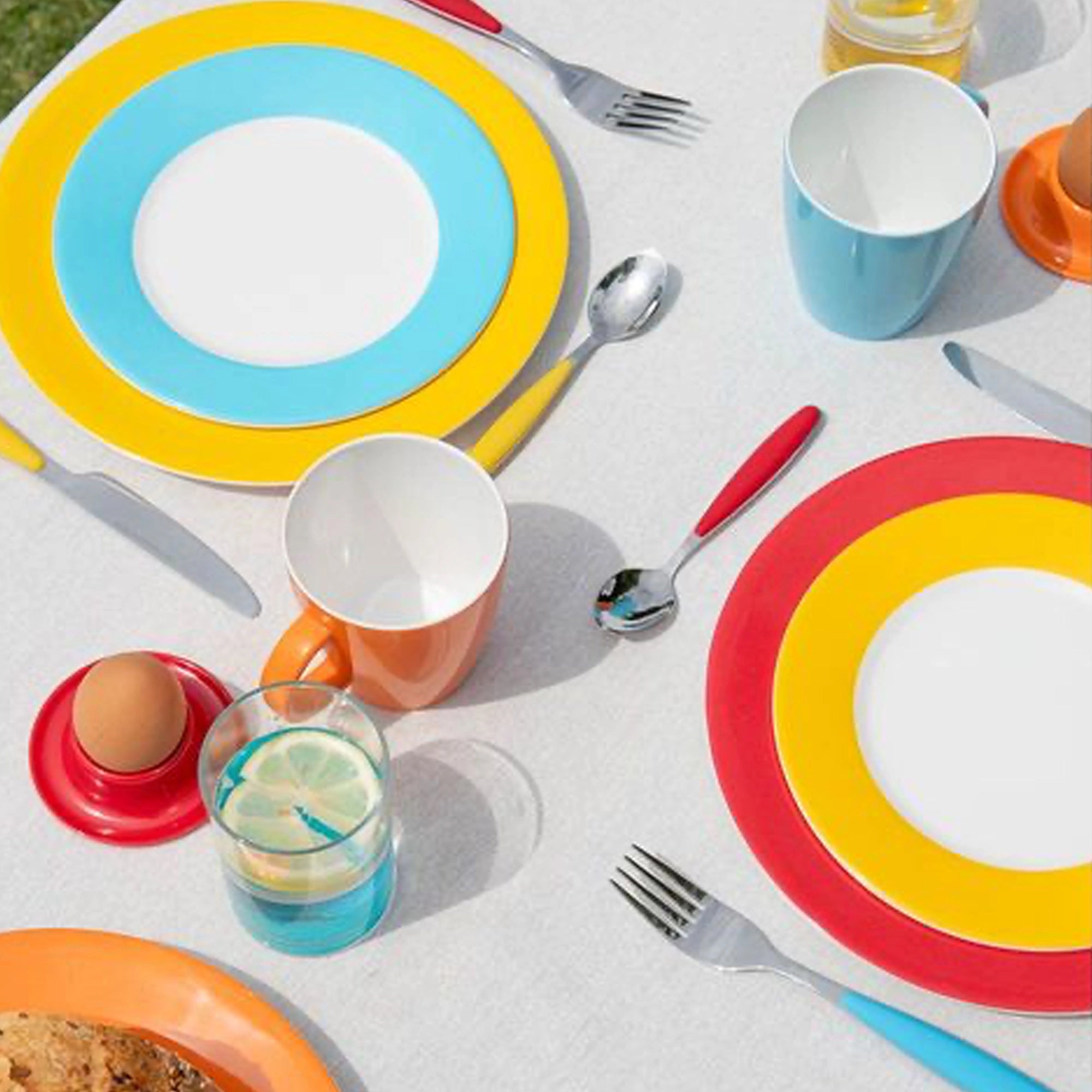 Gimex Colour Line 12 Pcs Melamine Tableware Set, Rainbow