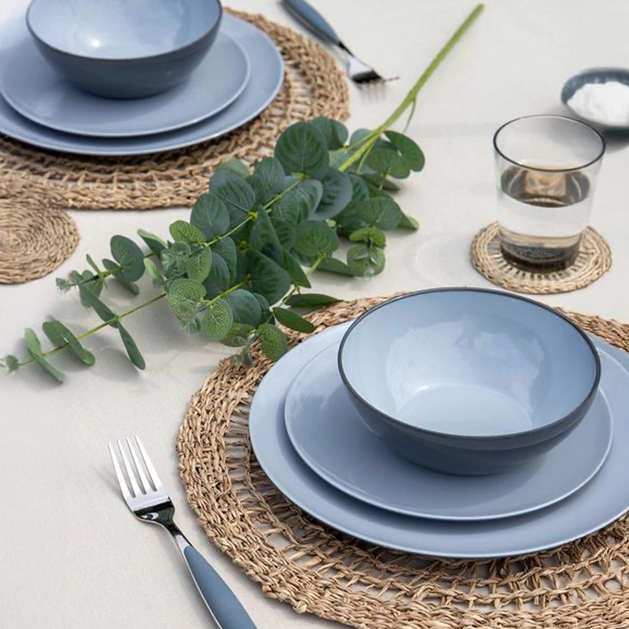 Gimex Vivid Line 12 Pcs Melamine Tableware Set, Blue