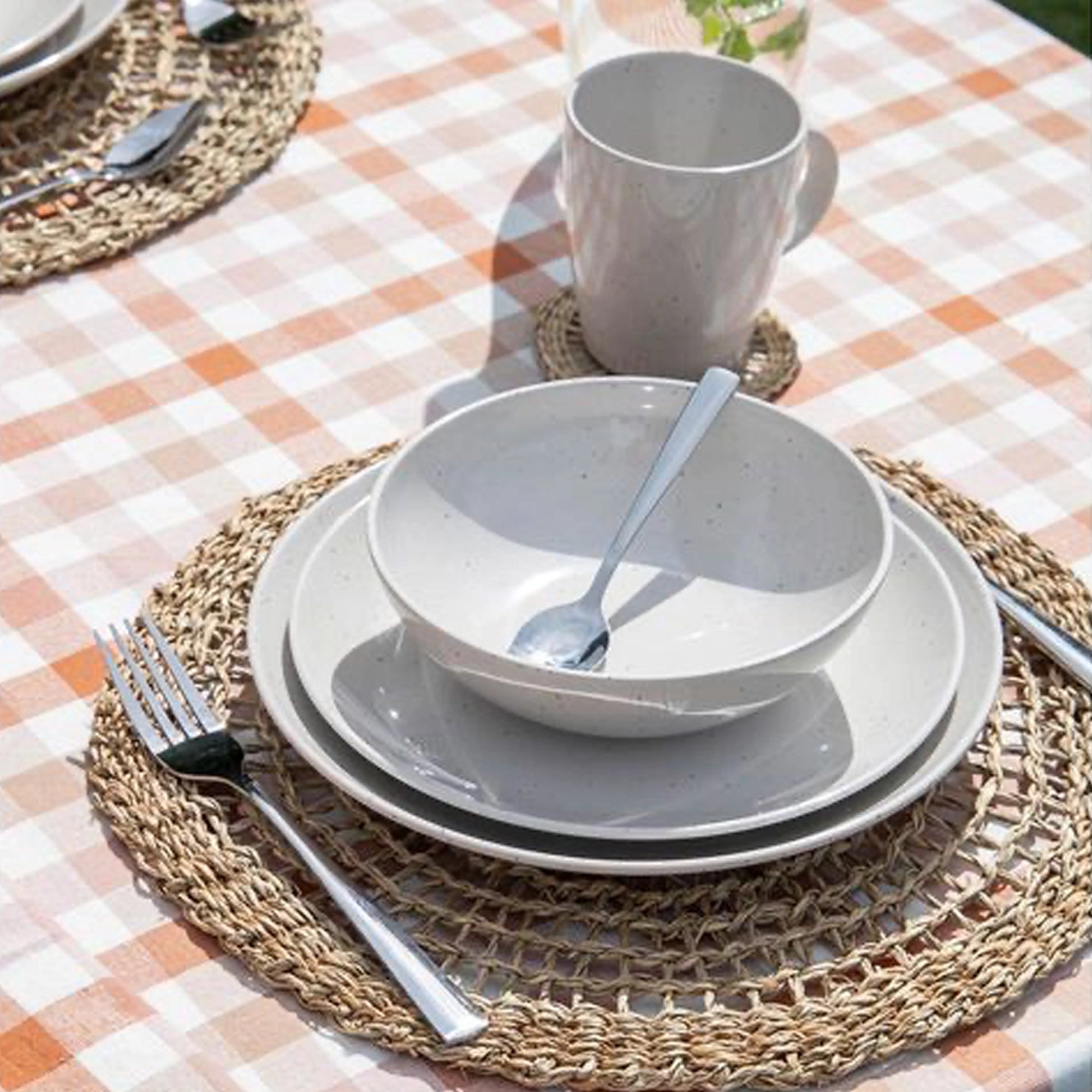 Gimex Solid Line 16 Pcs Melamine Tableware Set, Granite Beige