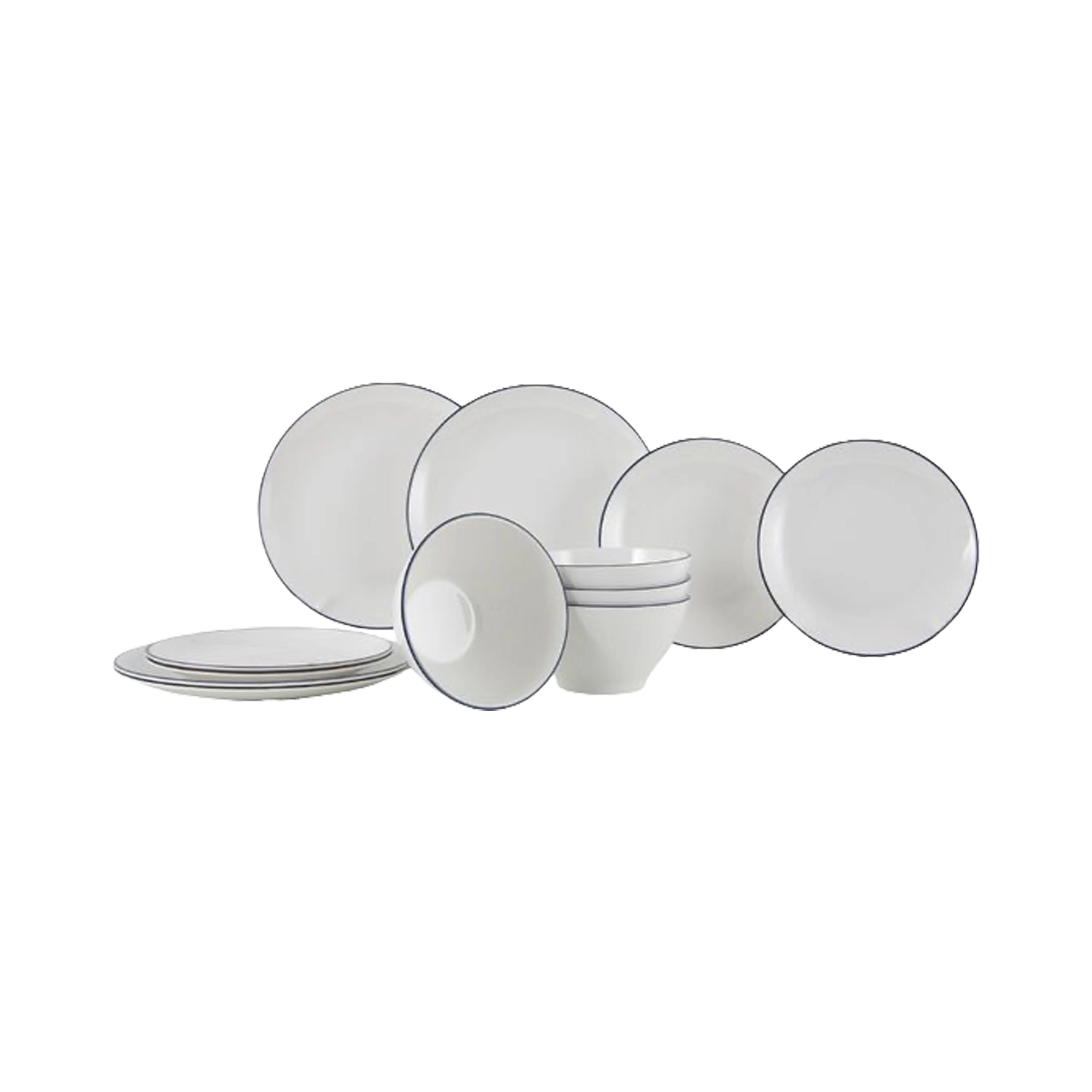 Gimex Linea Line 12 Pcs Melamine Tableware Set, Blue