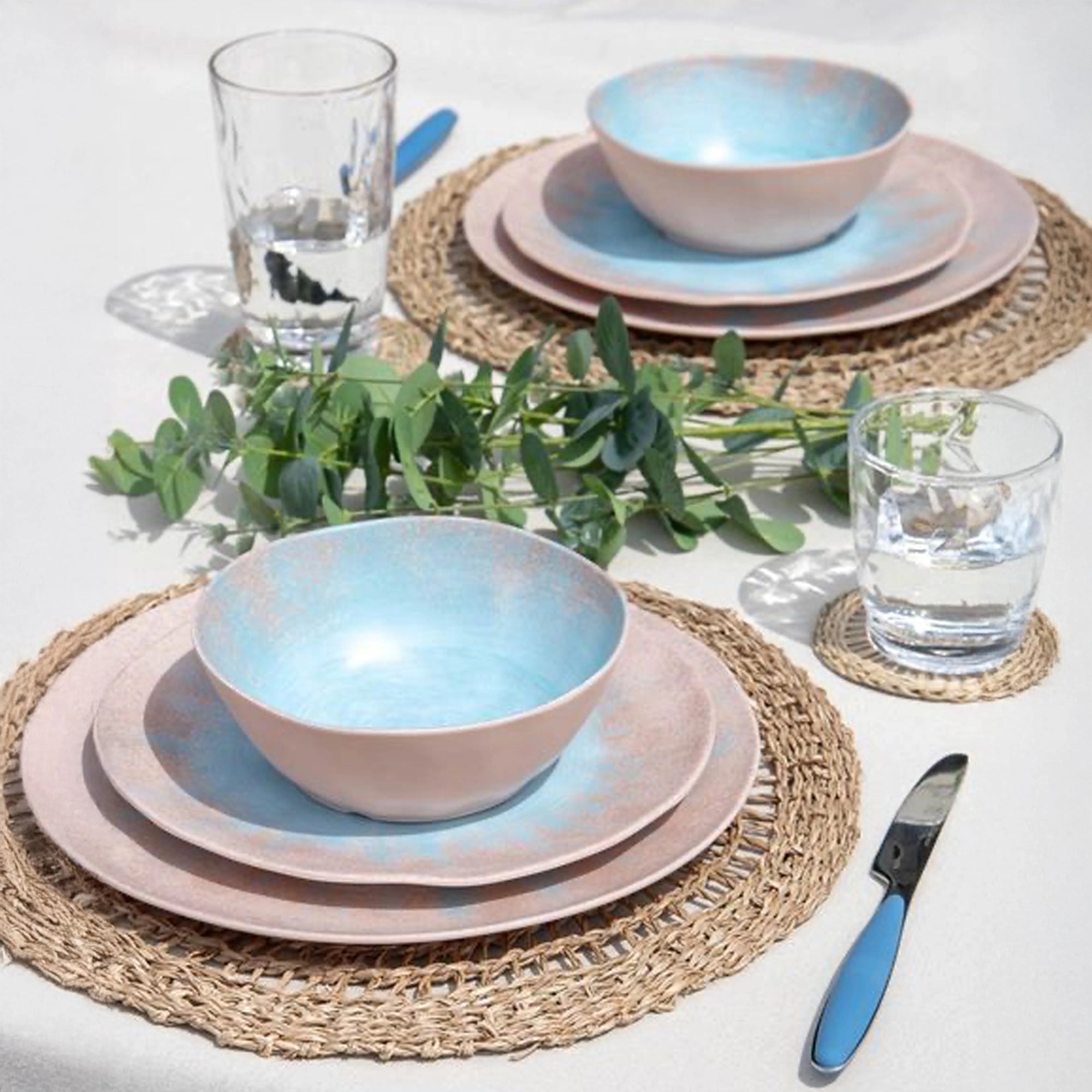 Gimex Stone Line 12 Pcs Melamine Tableware Set, Beige