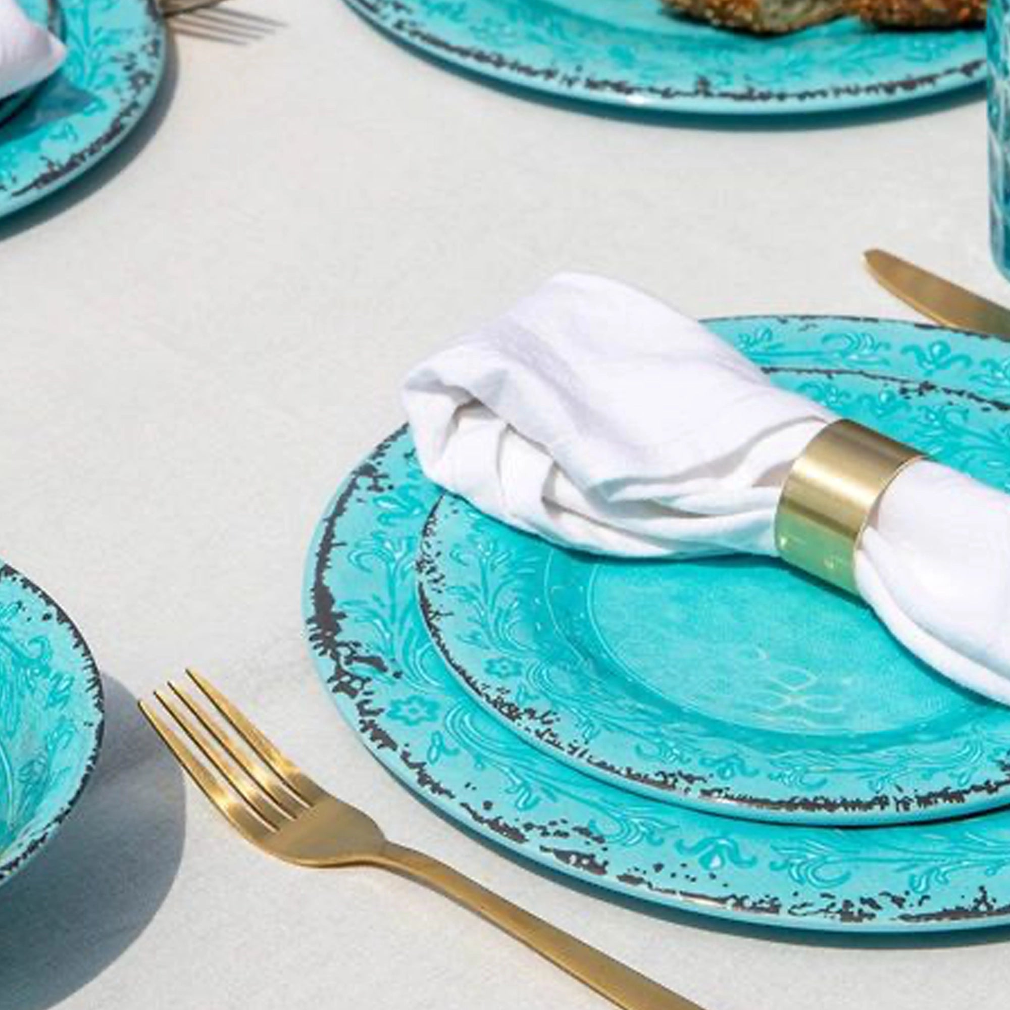 Gimex Stone Line 12 Pcs Melamine Tableware Set, Opal