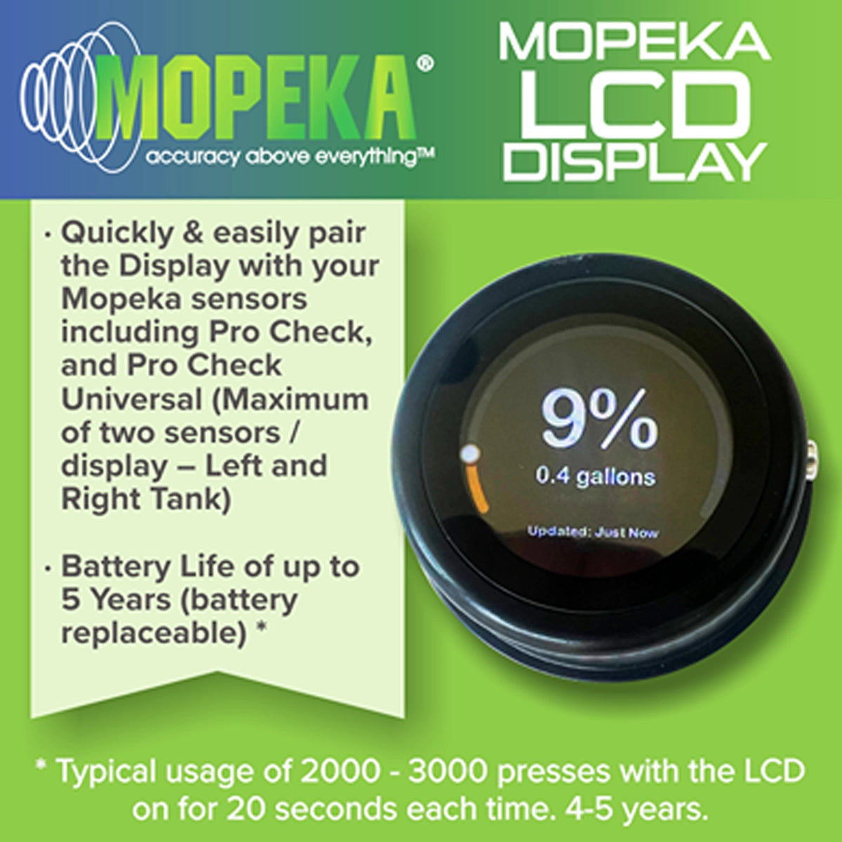 Mopeka LCD Wireless Tank Display