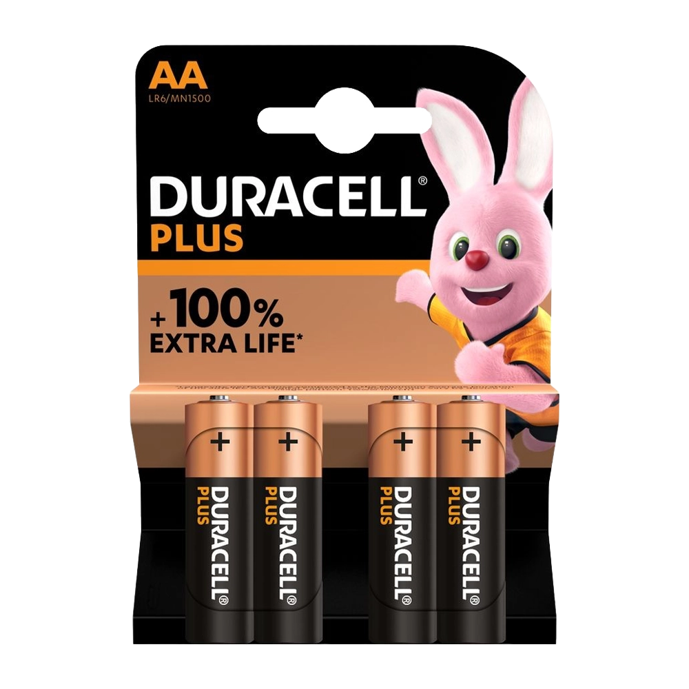 Duracell Plus AA Batteries, 4 Pack