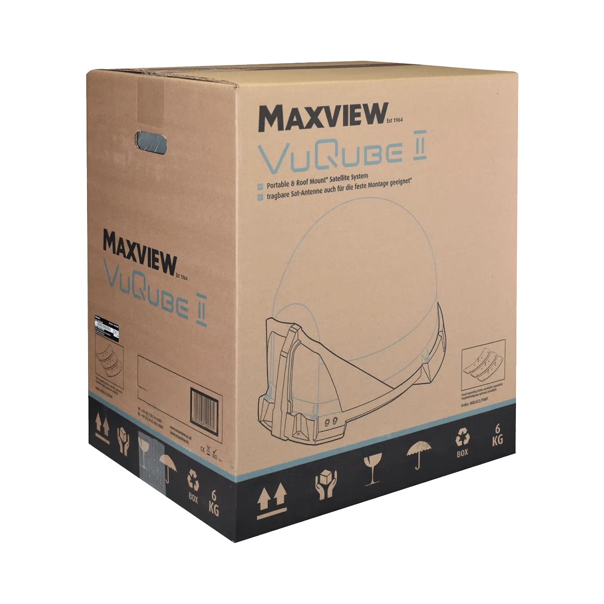 Maxview VuQube II Roof Mount & Portable Satellite TV Dome