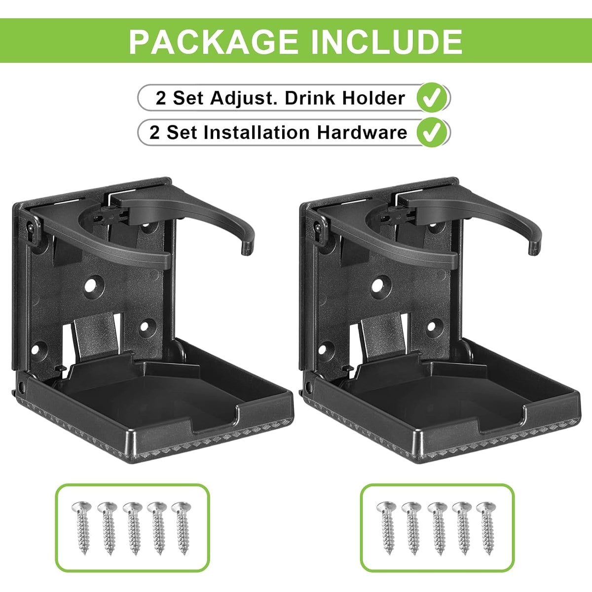 Spurtar 2 Pcs Adjustable Folding Drink Holder