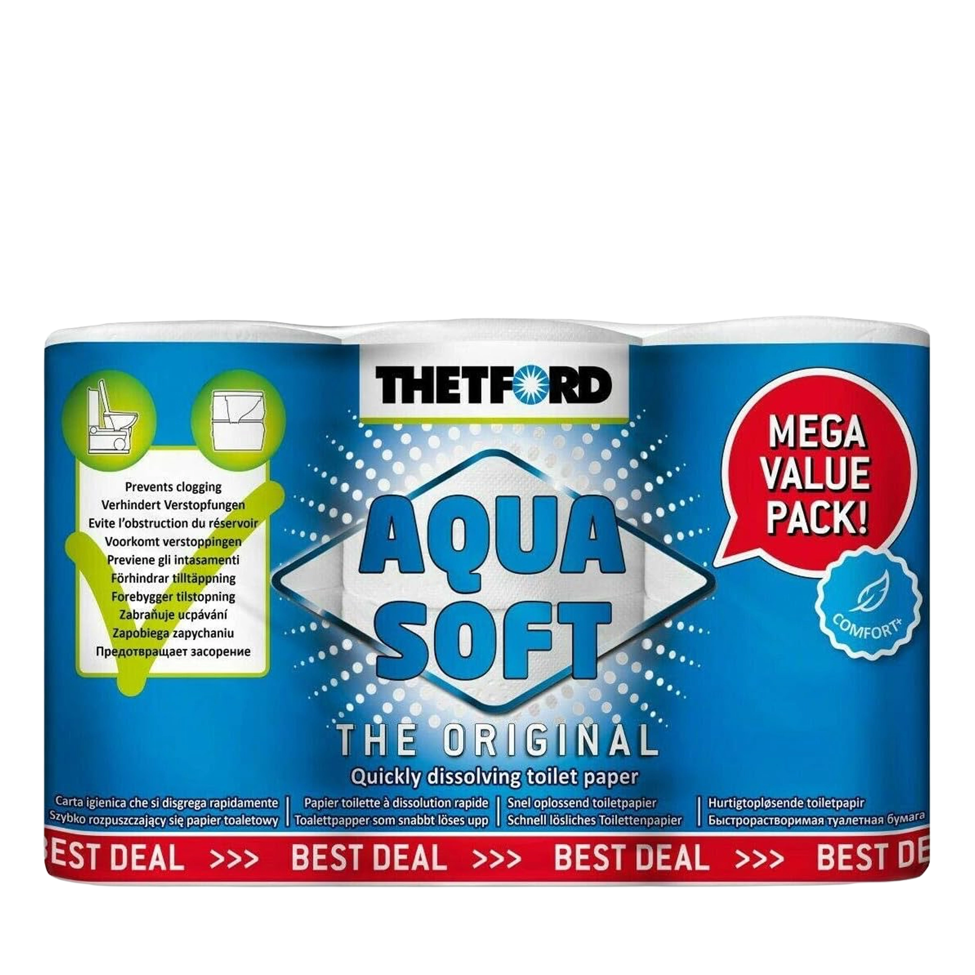 Thetford Aqua Soft Toilet Paper (Pack of 6)
